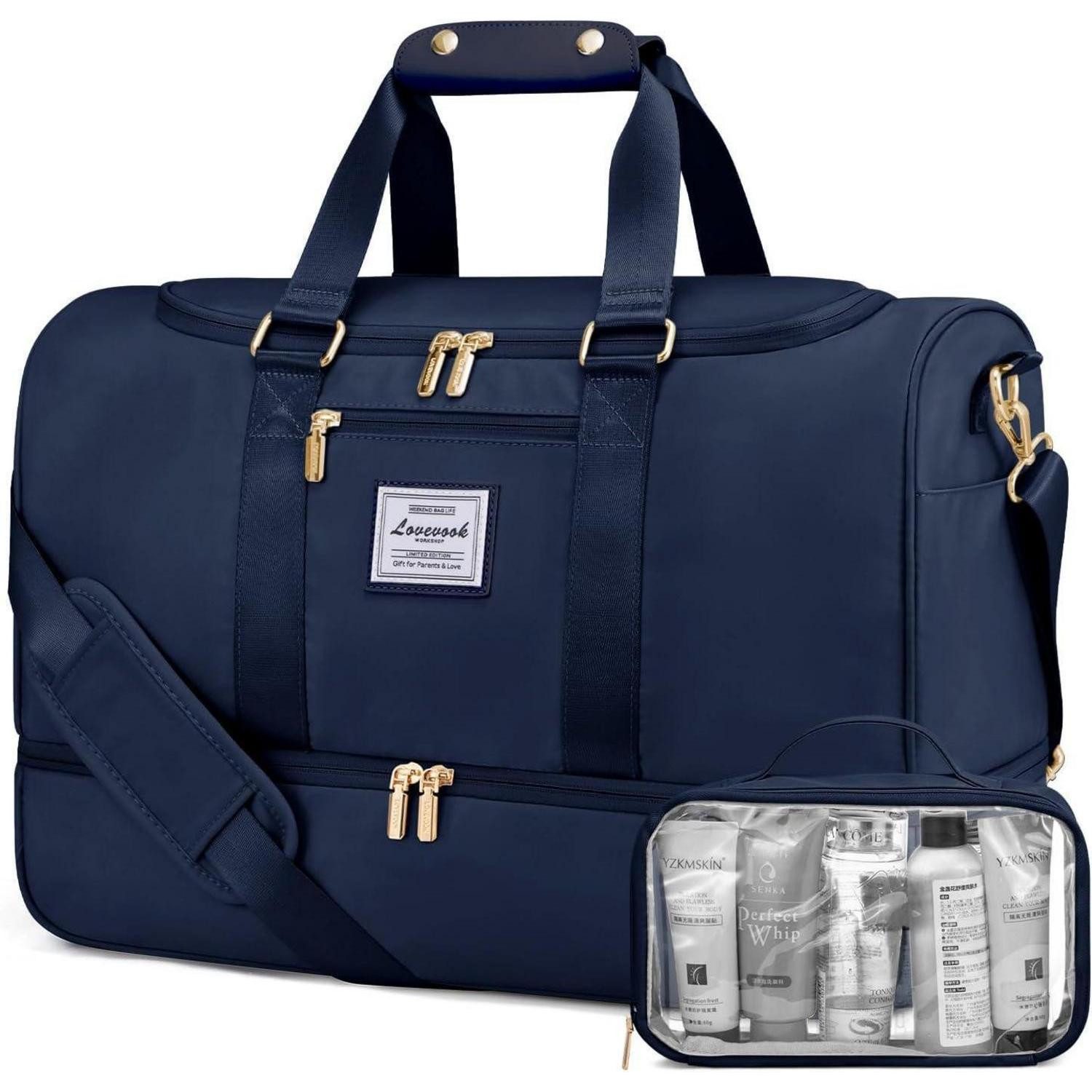 LuxusKollektion Reisetasche Sporttasche Damen Weekender Reisetasche mit Schuhfach Nassfach