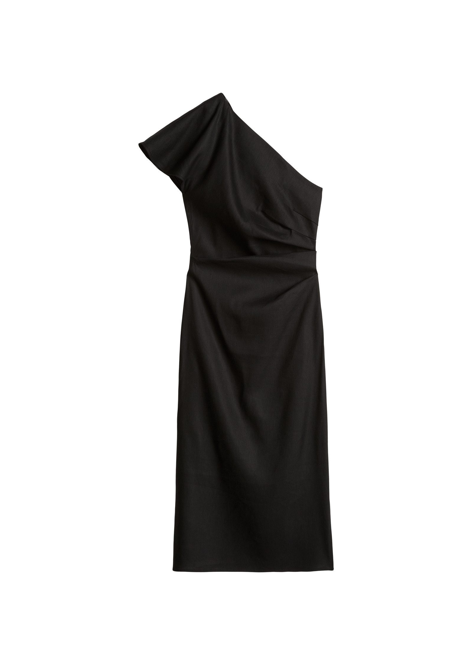 Midikleid aus Viskose-Leinen-Stretch