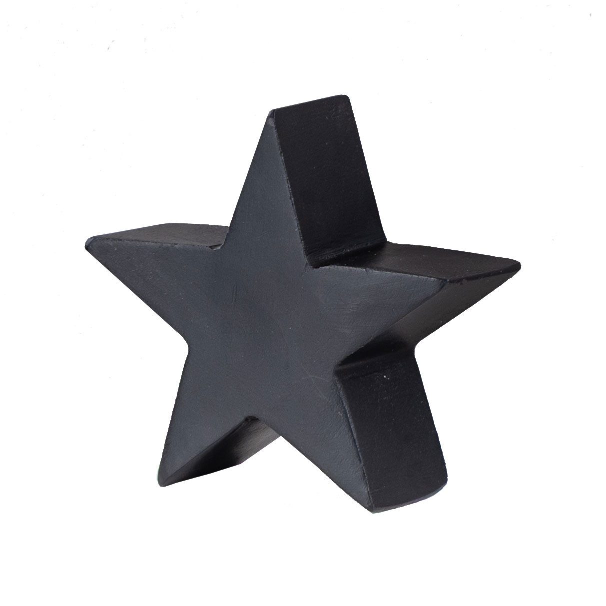 Levandeo® Dekoobjekt, Deko-Stern Holz 10cm Schwarz Mango Deko Tischdeko Mangoholz Holzdeko