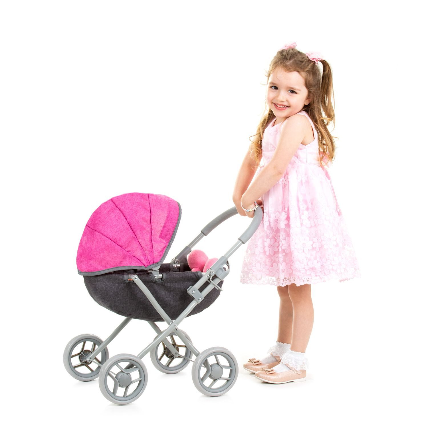 Chipolino Kombi-Puppenwagen Puppenwagen Daisy klappbar, Sonnendach, vier große Räder, ab 3 Jahren
