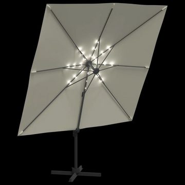 DOTMALL Sonnenschirm LED-Ampelschirm Sandweiß 400x300 cm