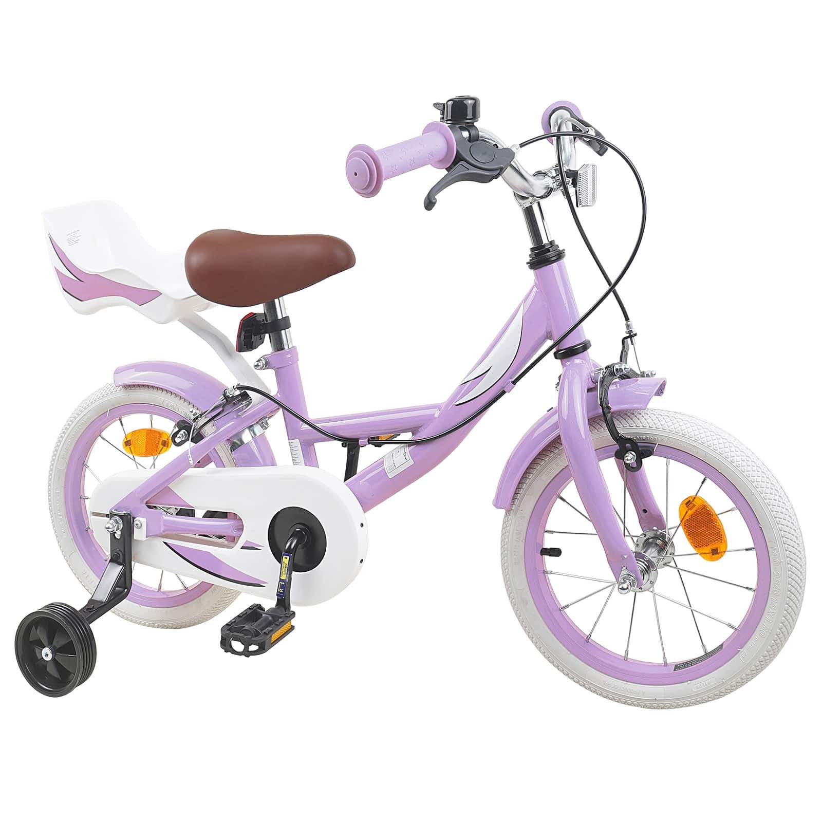 vidaXL Kinderfahrrad 90 x 49 x 67,5 cm Kinderfahrrad 12 Zoll für 2-4 Jahre alt Lila Stützrä