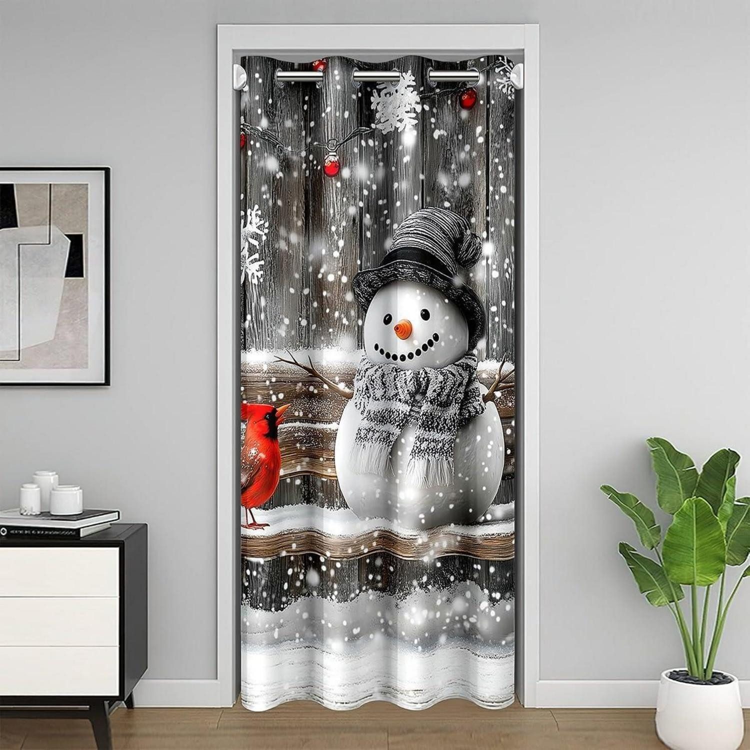 LuxusKollektion Türvorhang Türvorhang Schneemann 86x203cm Cartoon Frohe Weihnachten (1 St)