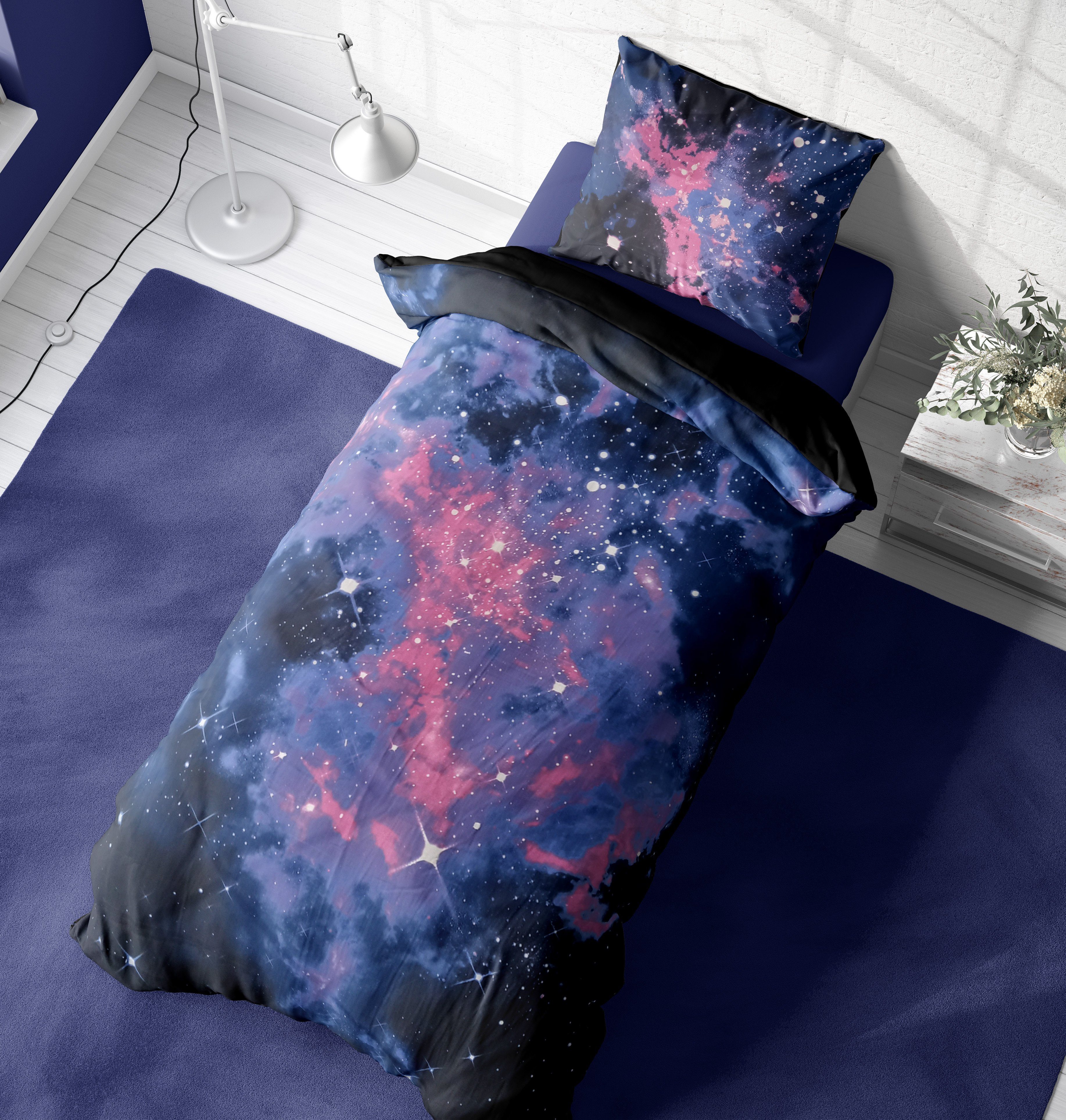 SDIII 4-teiliges Bettwäsche-Set – Galaxie-Motiv, Weiche Mikrofaser, Für Queen-Size-Betten
