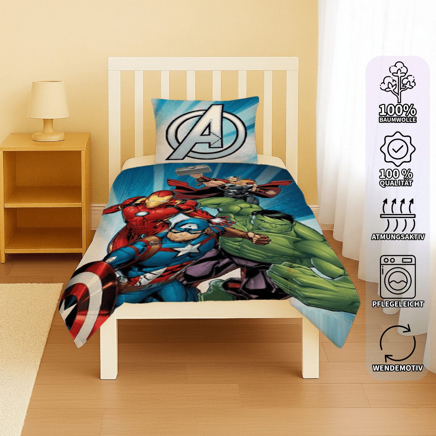 BrandMac Babybettwäsche Kinderbettwäsche Avengers Baby Bettwäsche 100 x 135 günstig online kaufen