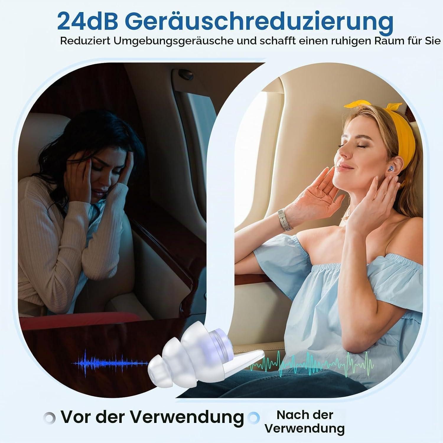 LuxusKollektion Gehörschutzstöpsel Ohrstöpsel Flugzeug Druckausgleich 2 Paar