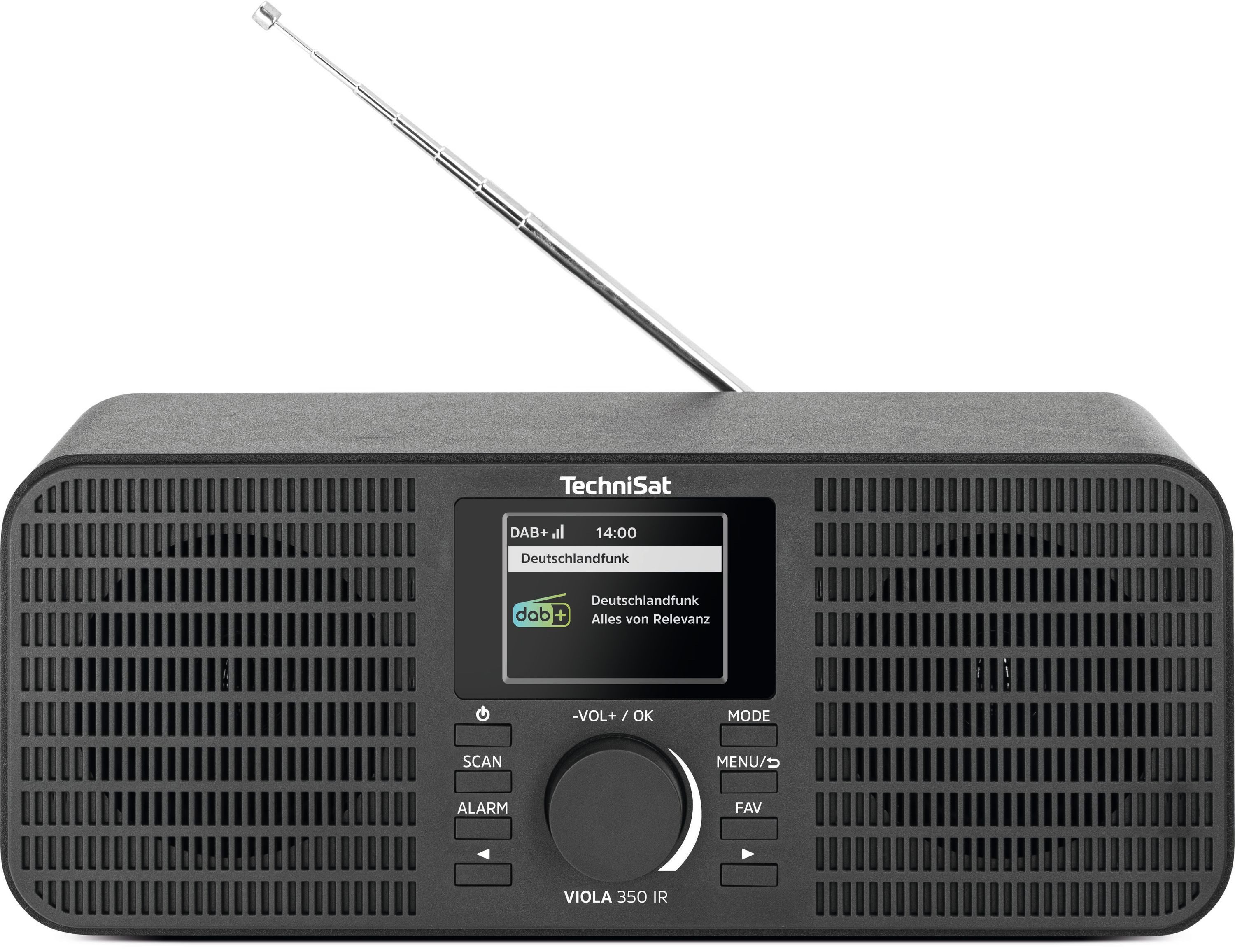 TechniSat VIOLA 350 IR Internet-Radio (Digitalradio (DAB), Internetradio, FM-Tuner mit RDS, 16 W, Bluetooth, dimmbares 2,4 Zoll Farbdisplay, AUX in, Kopfhöreranschluss)