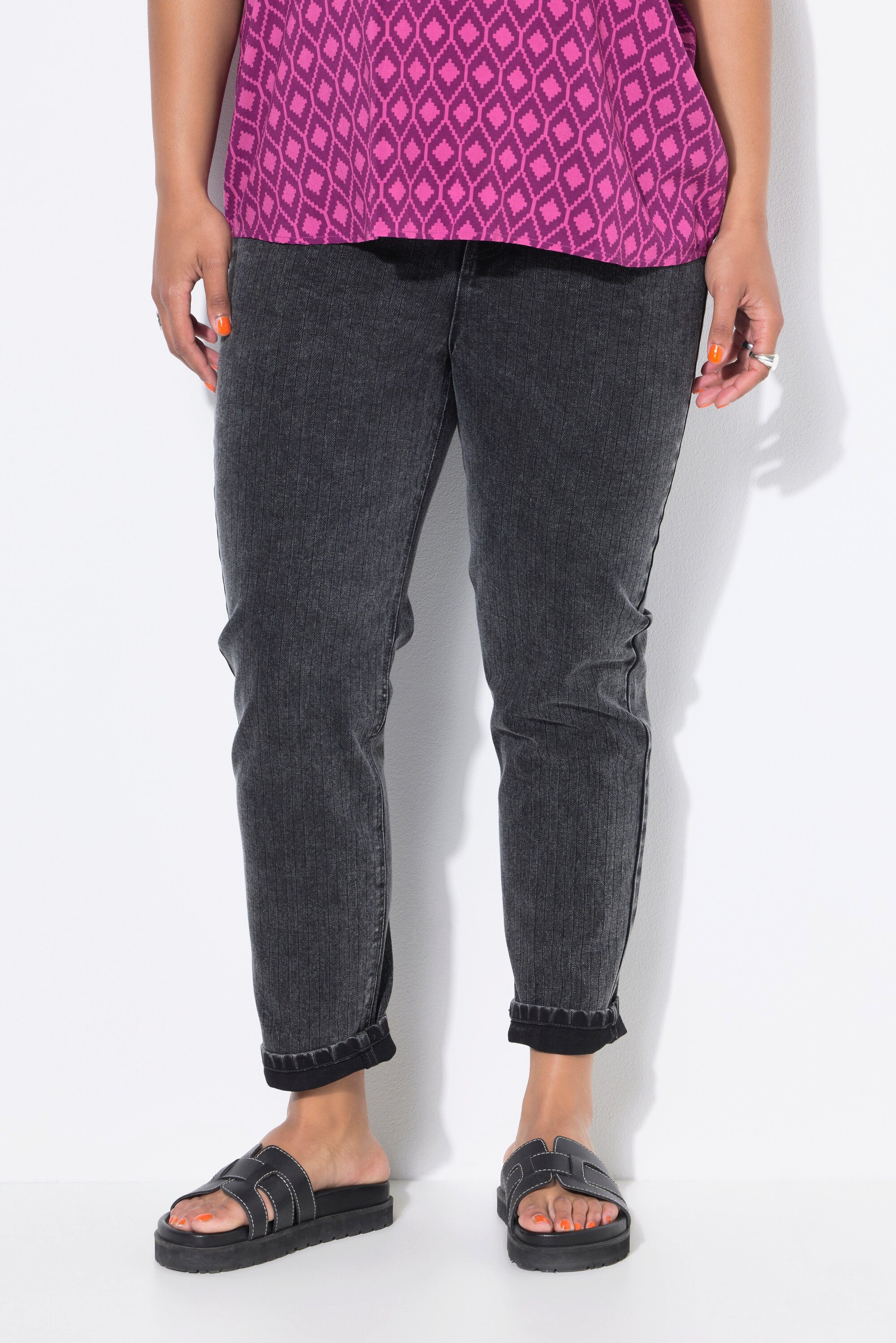 Studio Untold Regular-fit-Jeans Mom-Jeans Nadelstreifen 5-Pocket günstig online kaufen