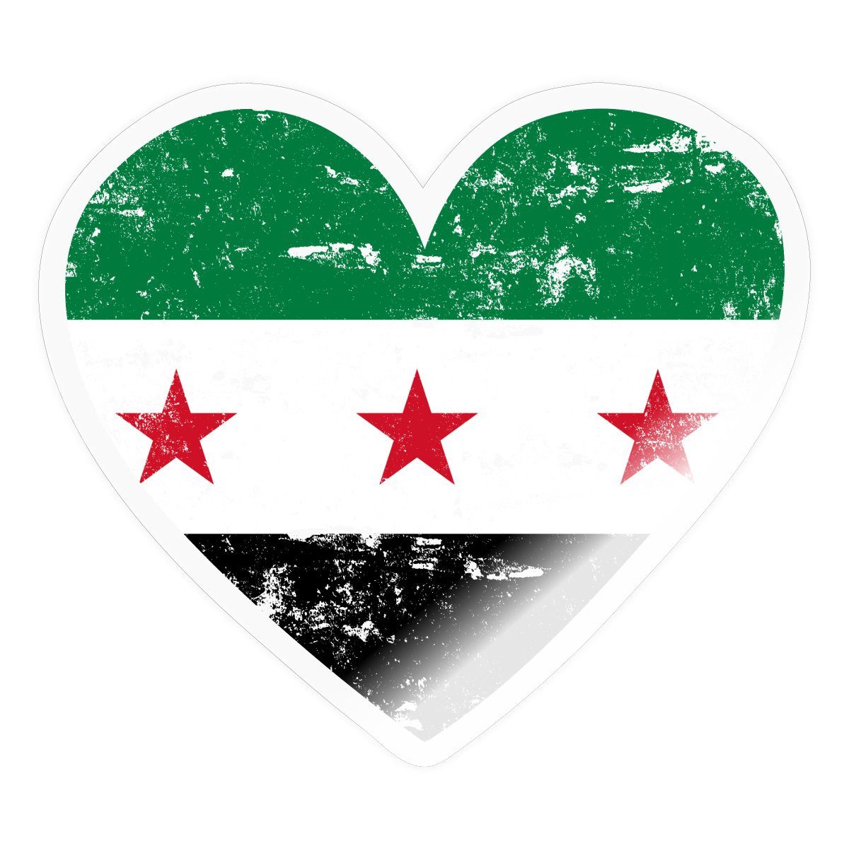 Spreadshirt Aufkleber Syrien Flagge in Herz Flaggenherz Sticker Aufkleber