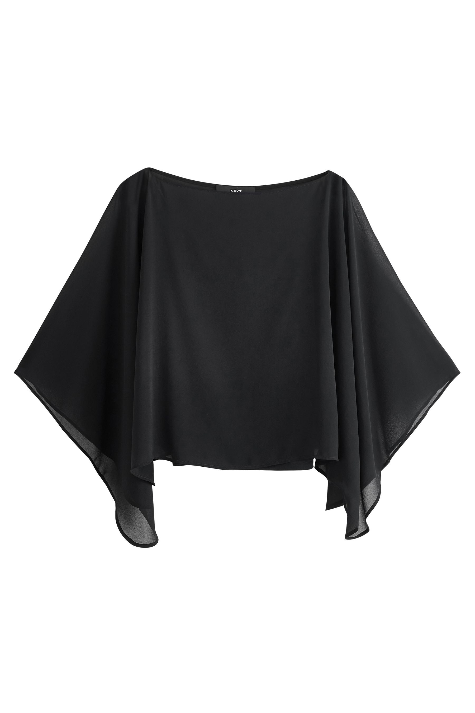 Blusenshirt Trägertop mit transparenter Lage und Cape-Ärmeln