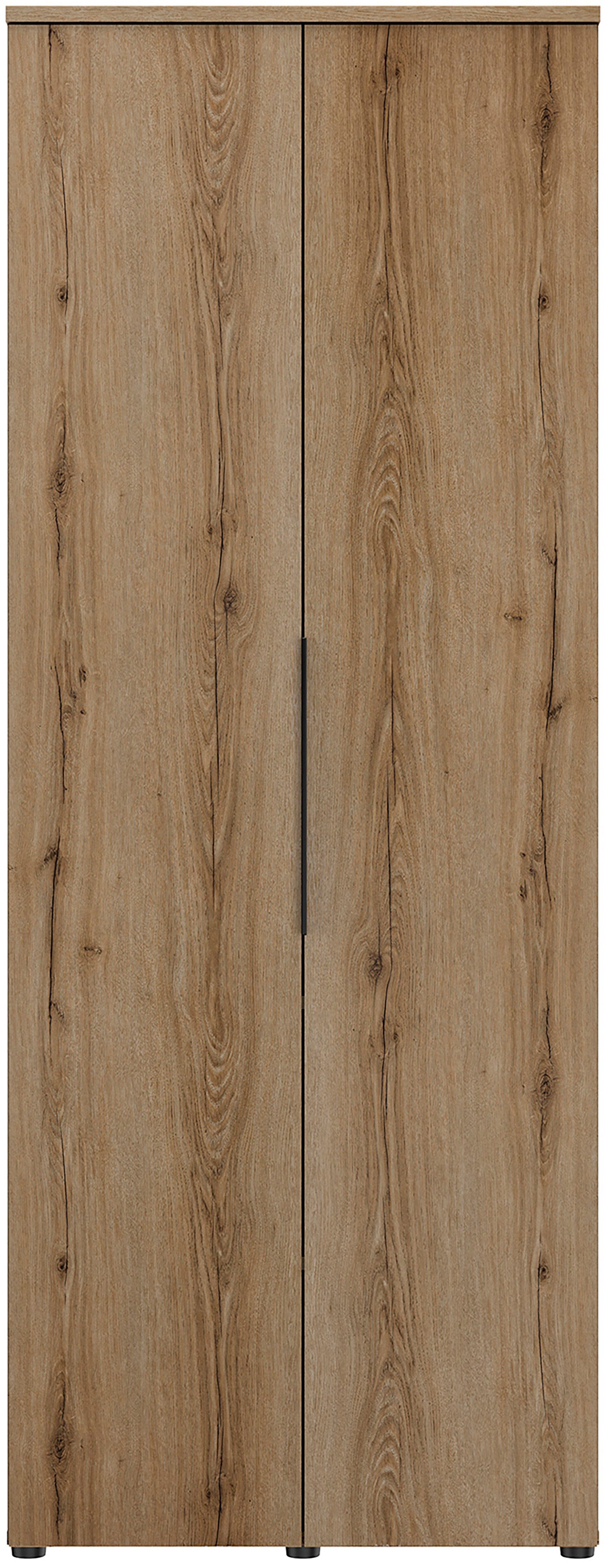 Gami Kleiderschrank Schrank 2 Türen 1/2 Kleiderschrank, 1/2 Wäscheschrank, großzügiges Volumen