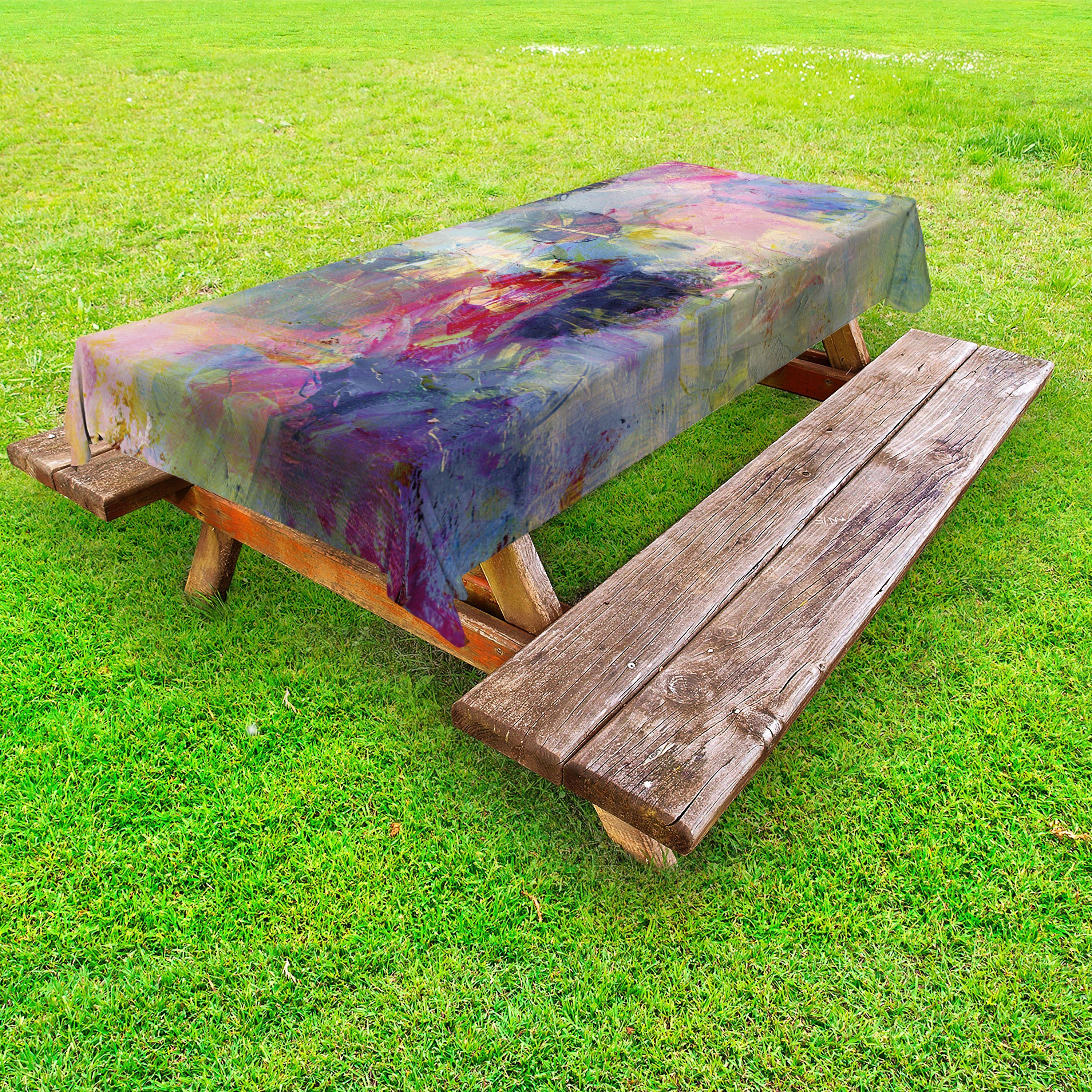 Abakuhaus Tischdecke dekorative waschbare Picknick-Tischdecke, Ölgemälde Hazy Brushstrokes Kunst