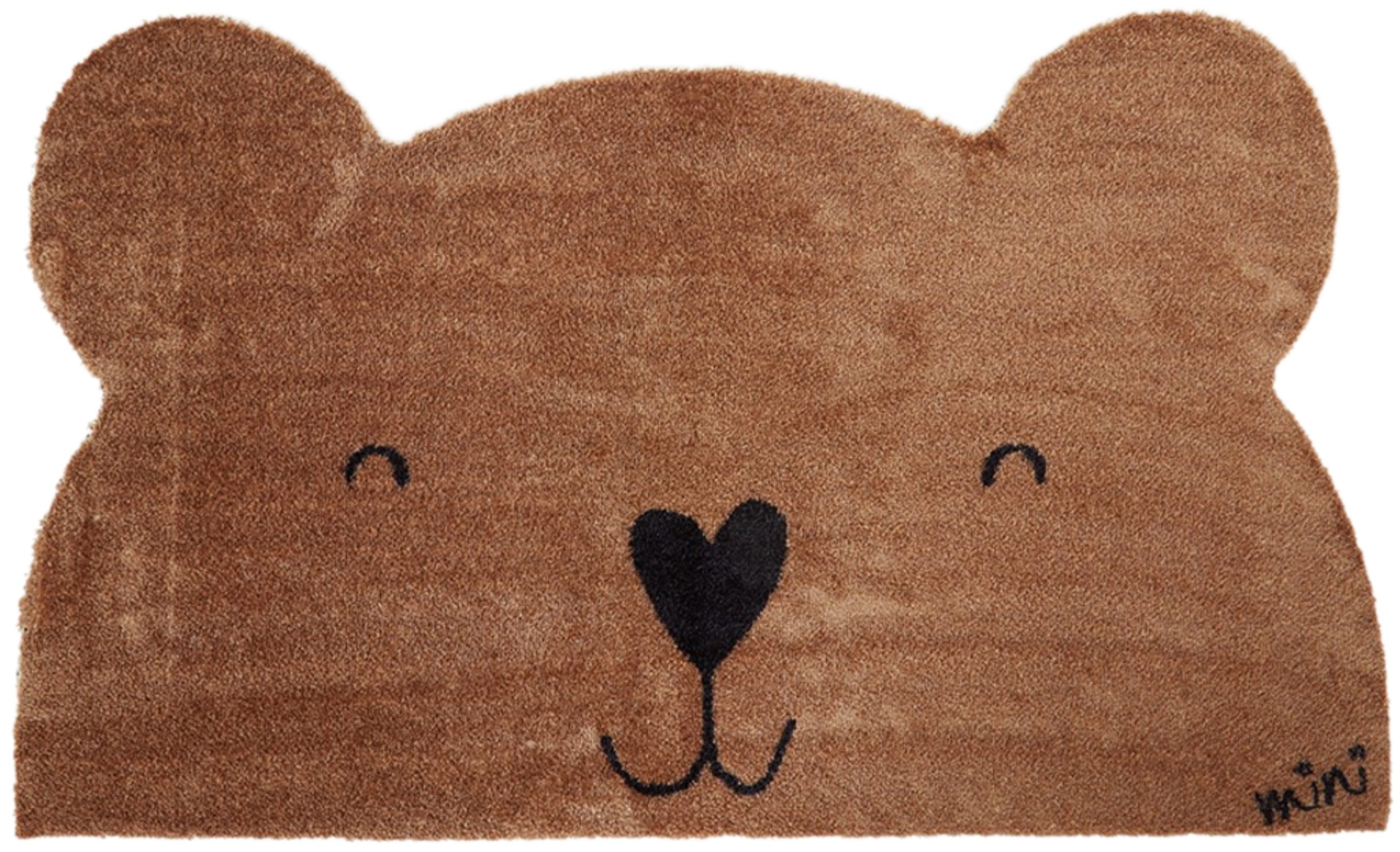 Mad about Mats Kinderteppich Filip, Motivform, Kinderteppich Spielteppich Tiermotiv, Bär Teddybär braun, 67 x 110 cm 0,9 cm hoch, weich niedlich, waschbar, rutschfest