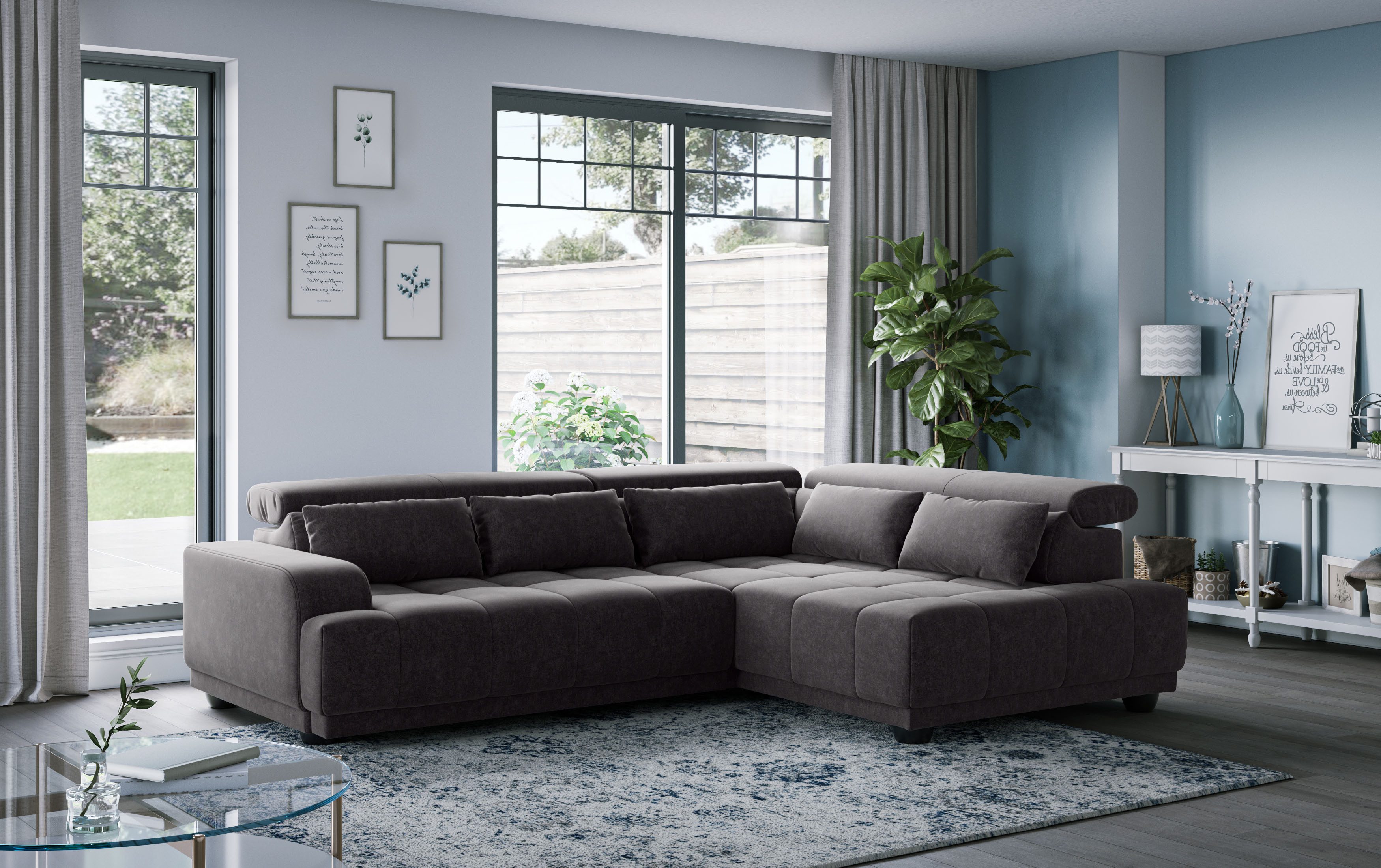 COTTA Ecksofa Jade L Form, Breite: 270 cm, mit Kopfteilverstellung & Nierenkissen, optional elektr. Sitztiefenverstellung