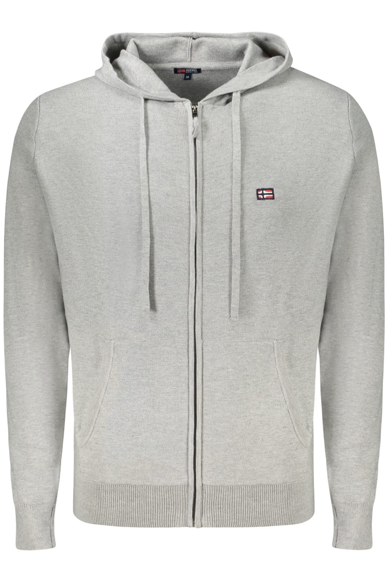NORWAY 1963 Strickpullover Grauer Norwegen 1963 Herren-Cardigan mit Kapuze und Stickerei