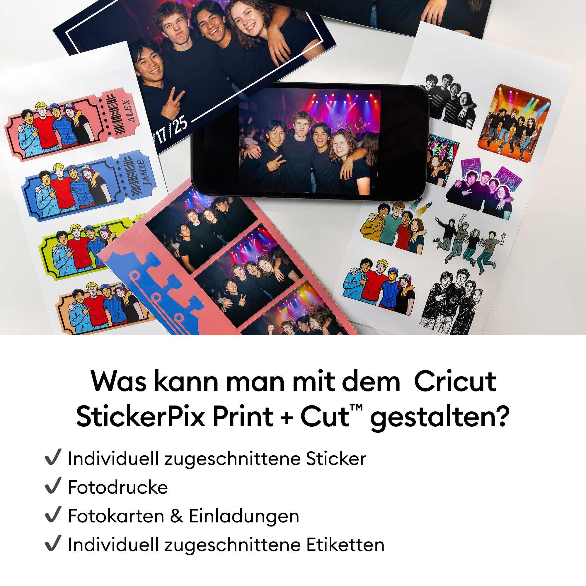 Cricut StickerPix Print + Cut™ Essential Bundle Fotodrucker, (Bluetooth) – Bild 2 von 5