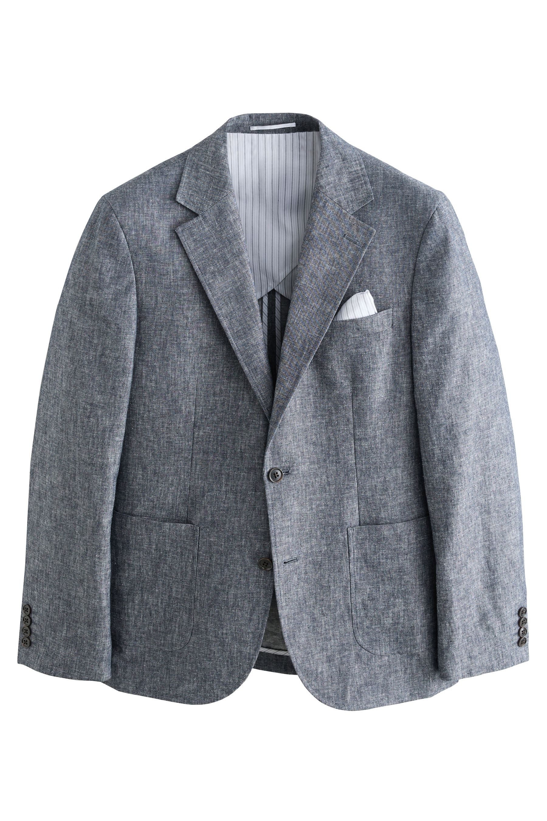 Sakko Slim Fit Anzugsakko aus Leinengemisch