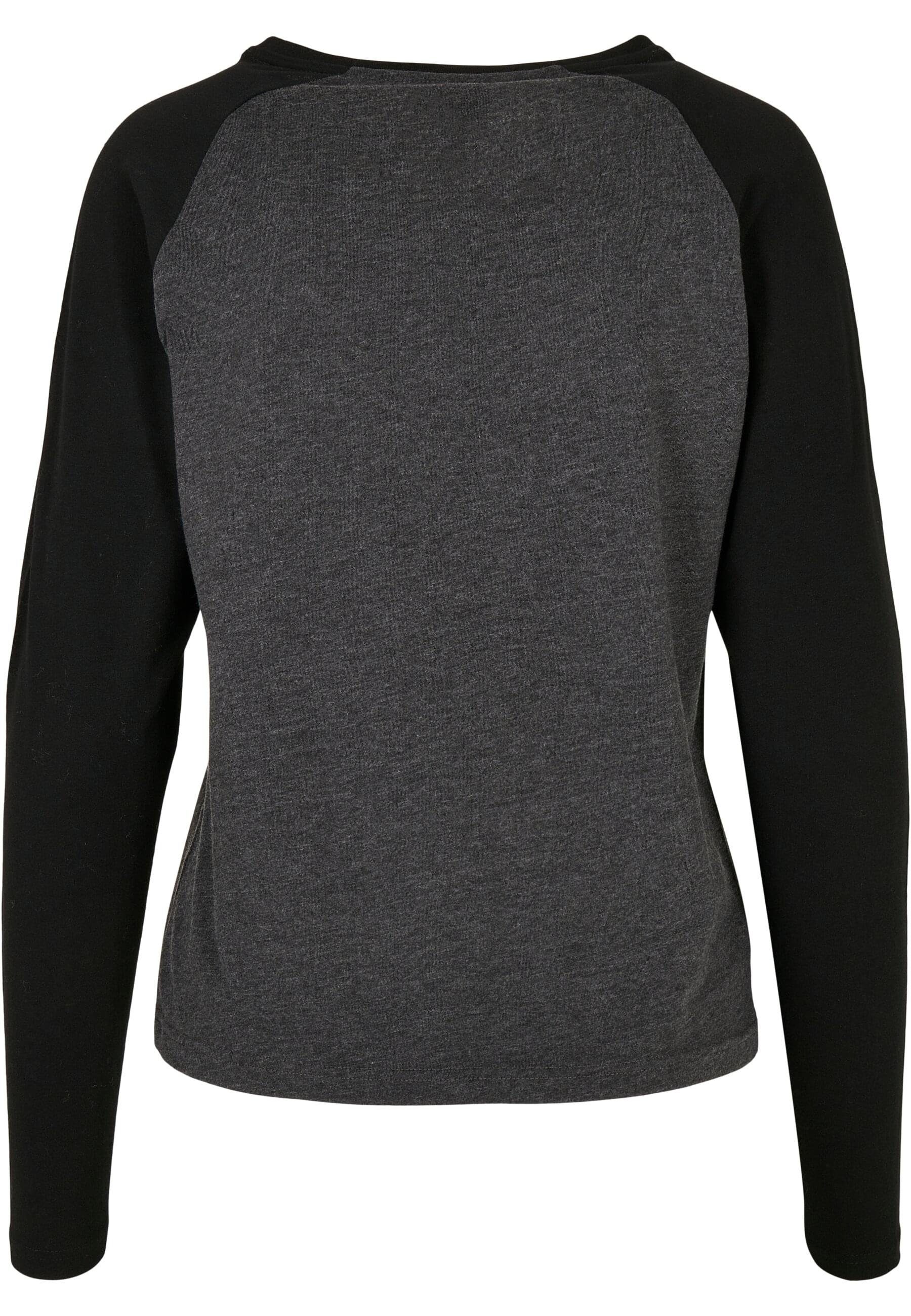 URBAN CLASSICS Langarmshirt Ladies Damen Contrast charcoal/black (1-tlg) Raglan Longsleeve