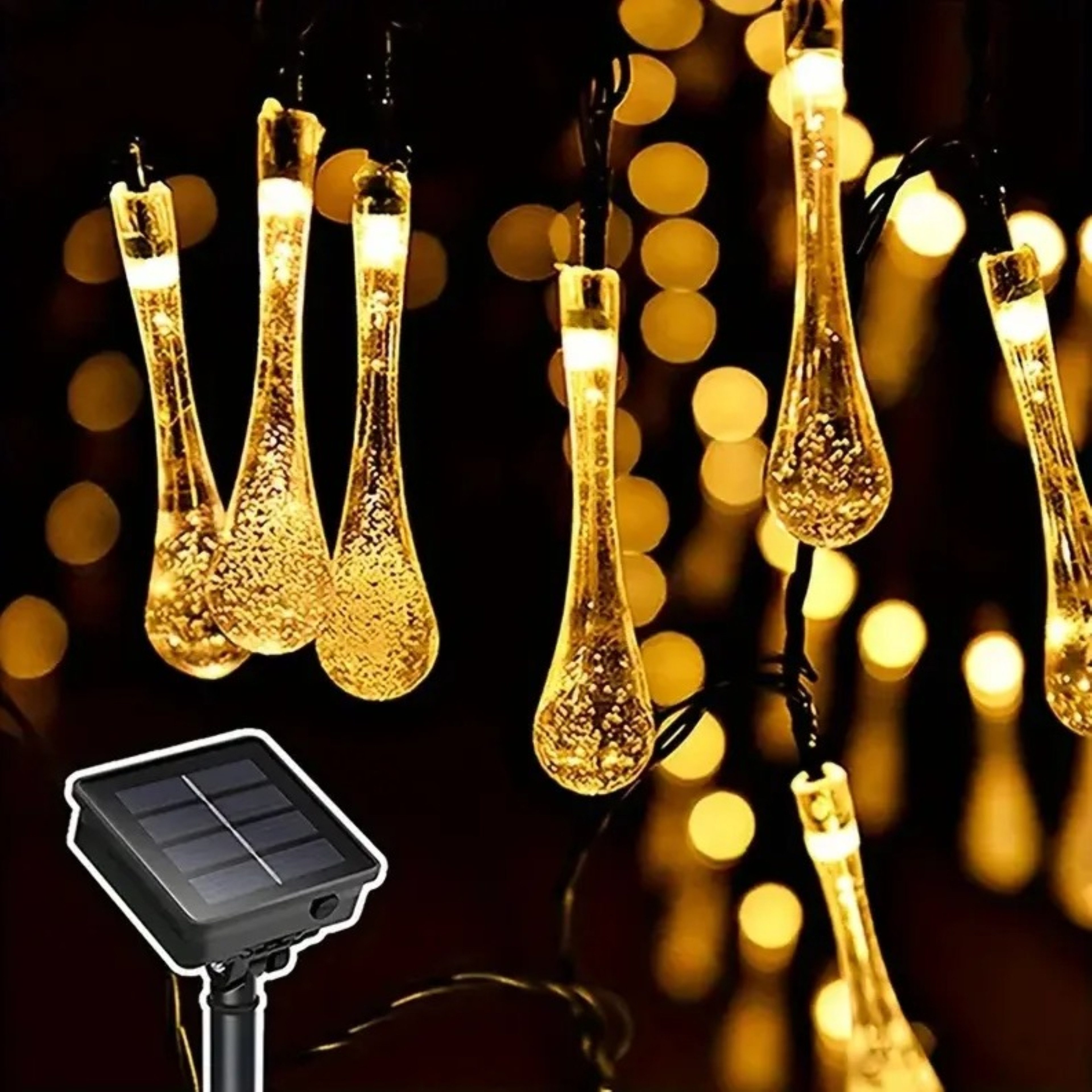 LEDLIGHT LED-Lichterkette Solar-Girlande 20 LED Glühbirnen 4,5m – Gartenbeleuchtung, IP44, 20-flammig, Kabellose Solar-Girlande, 20 LED, IP44, warmweiß, wetterf – Bild 5 von 5