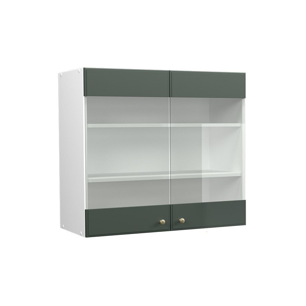 Vicco Glashängeschrank Fame-Line, Grün-Gold Landhaus/Weiß, 80 günstig online kaufen