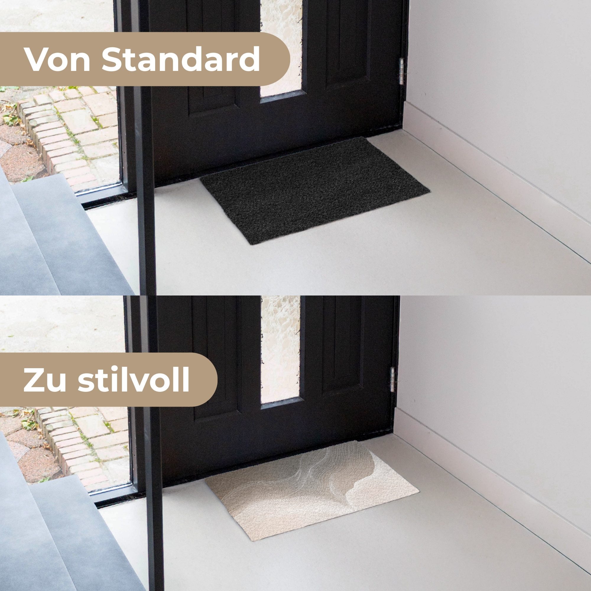 MuchoWow Fußmatte Wellenlinien - Luftströme - Harmonisch, Rechteckig, innen Schmutzfangmatte, Tür, Schmutzfänger Flur, Teppich 60x40 cm – Bild 3 von 5