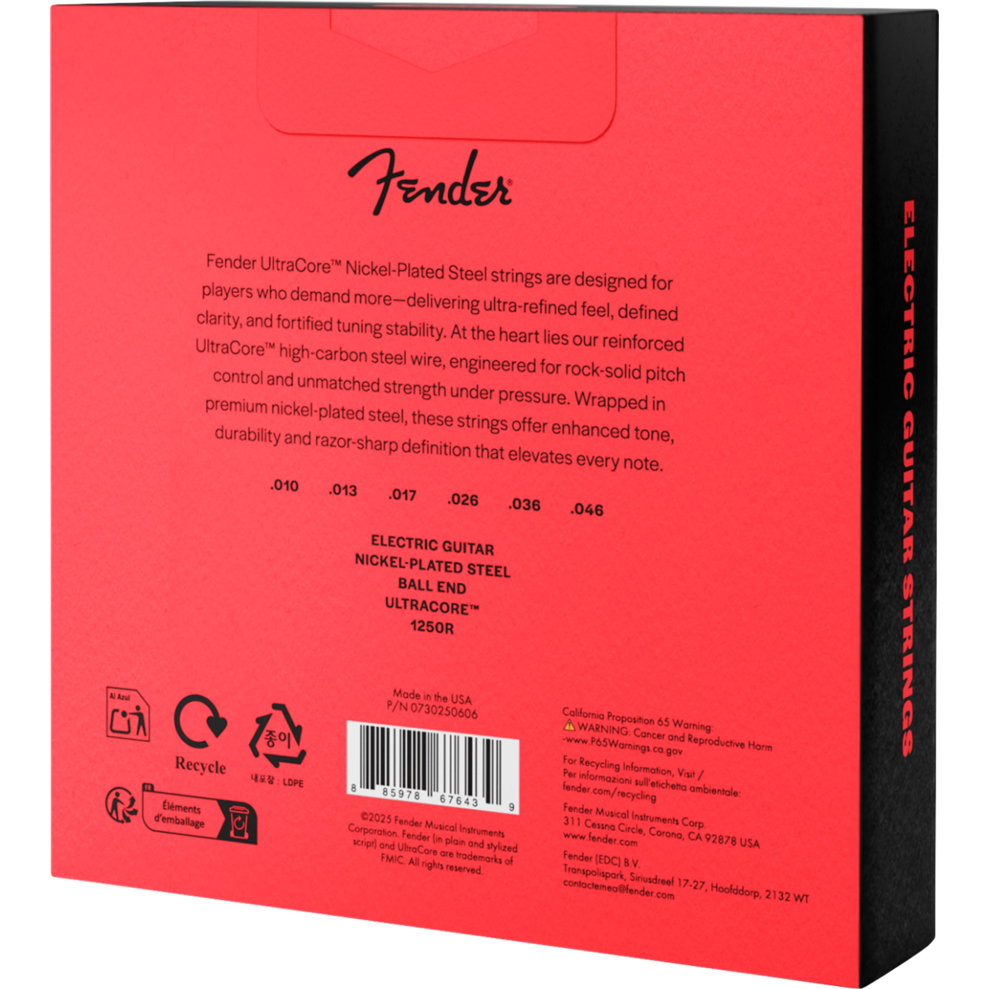 Fender Saiten, 1250R Ultracore 10-46 - 3-Pack - E-Gitarrensaiten