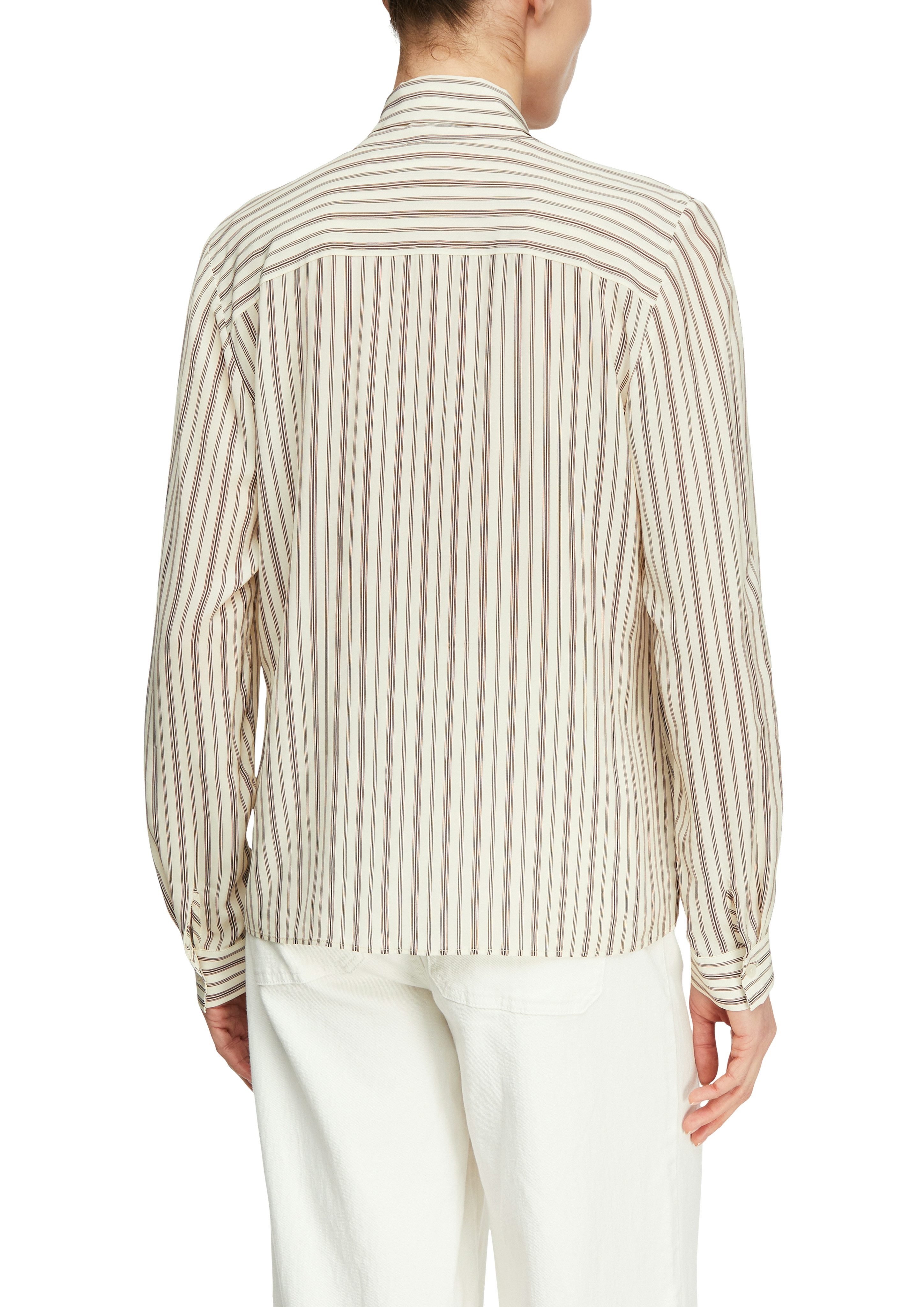 comma Langarmbluse gestreift, mit dekorativem Schal