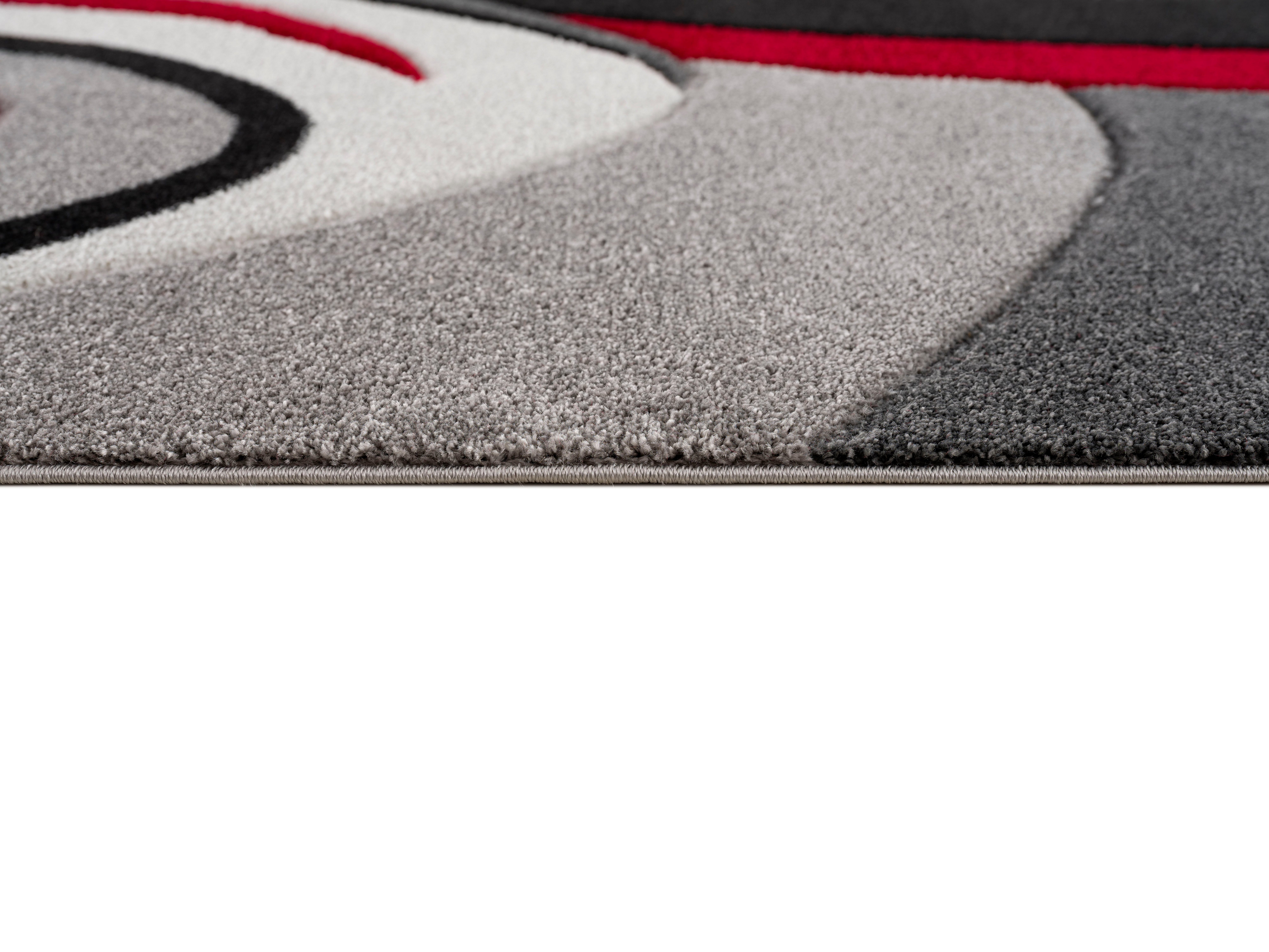 mm, andas, Neele, rot mit Konturenschnitt, Wellen-Design, handgearbeitetem Wende-Teppich 14 Teppich Höhe: rechteckig,