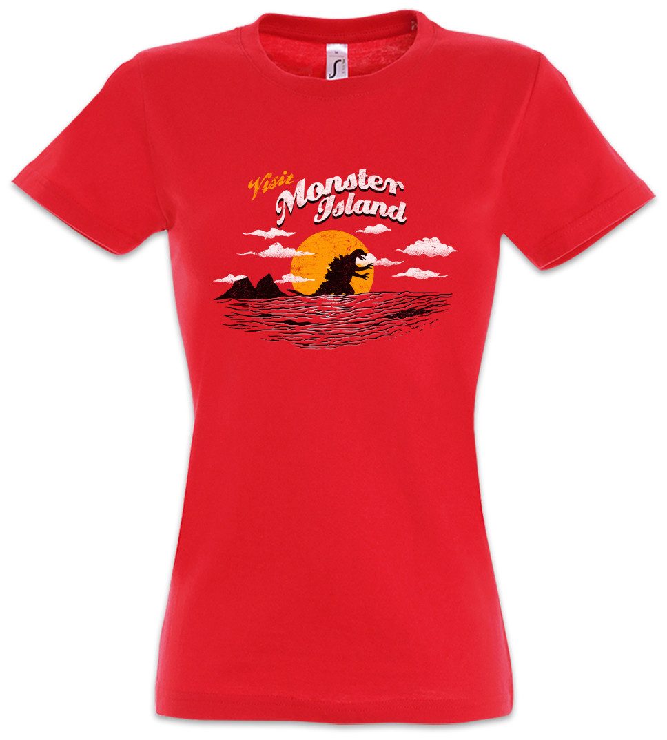Urban Backwoods Print-Shirt Visit Monster Island Damen T-Shirt Godzilla Jap günstig online kaufen