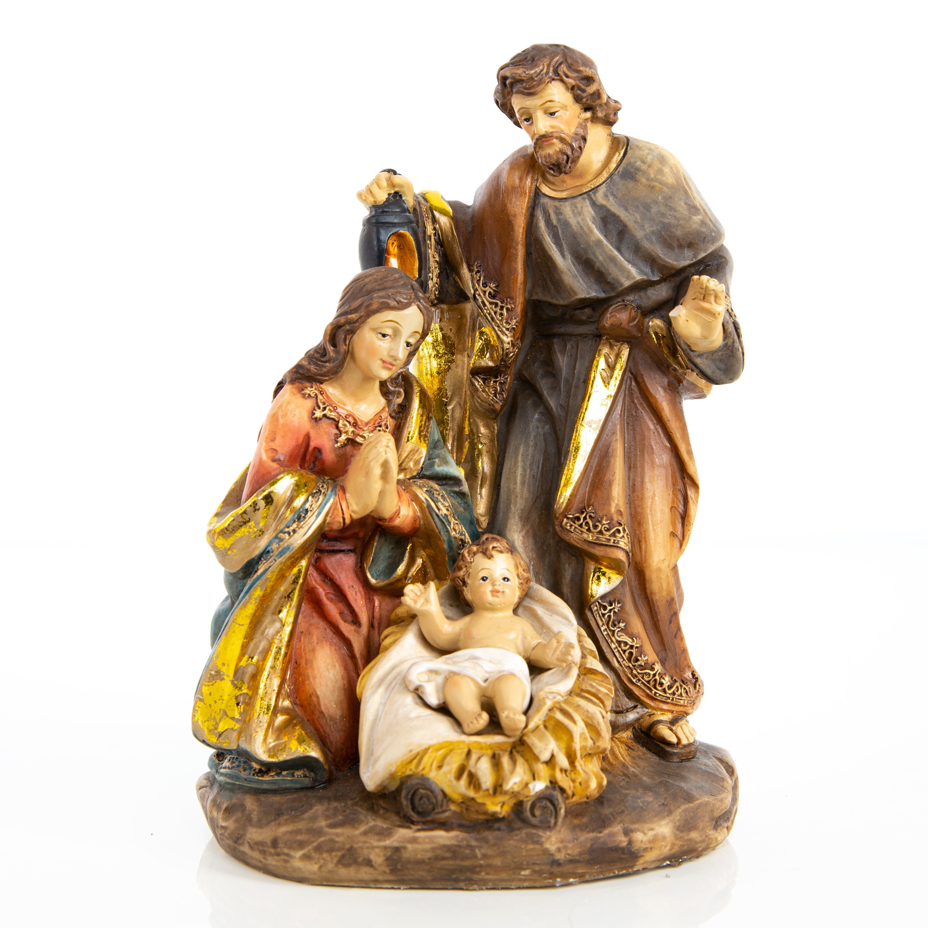 Logbuch-Verlag Weihnachtsfigur Weihnachtskrippe Maria Josef Krippenfigur 19 cm (1 St), Heilige Familie