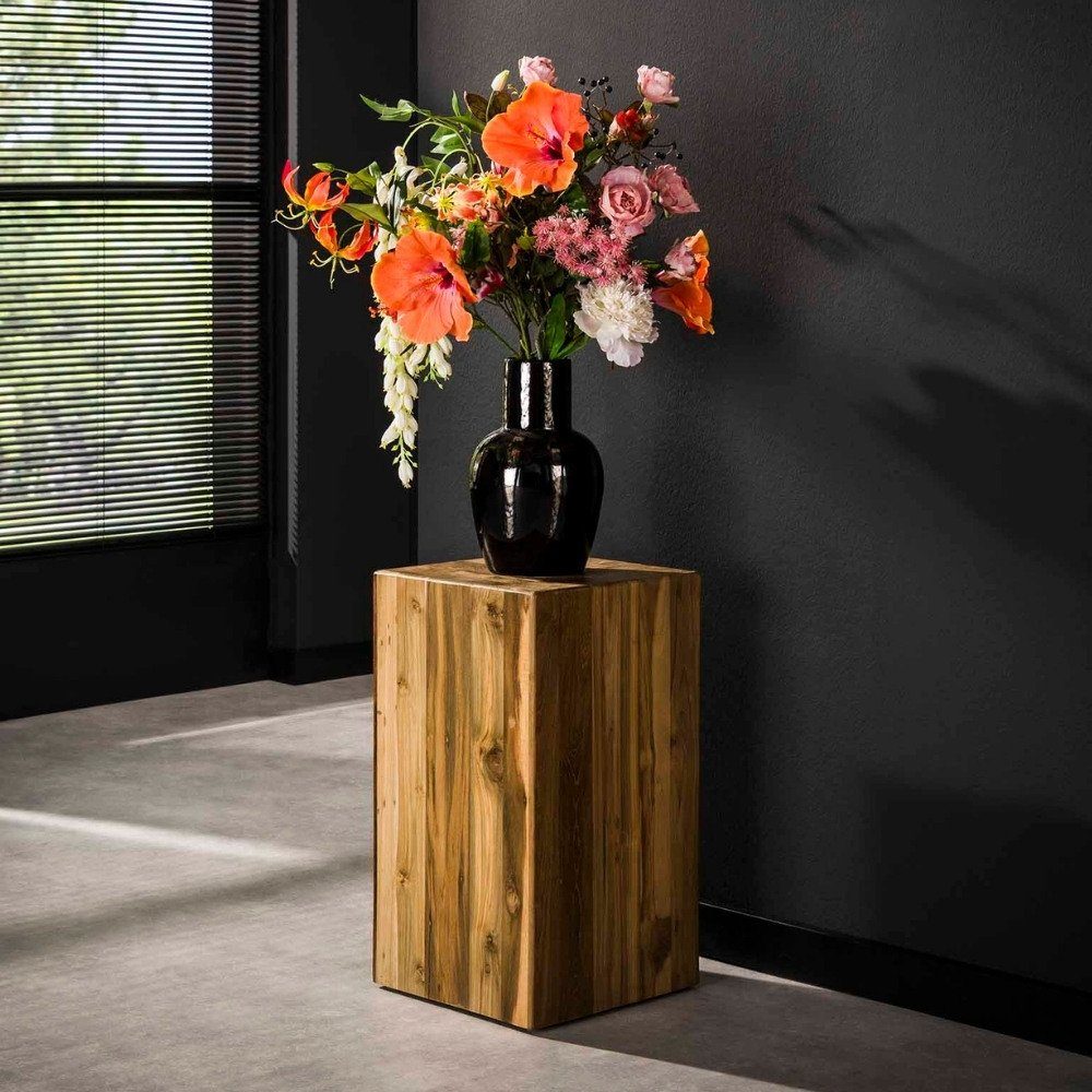 RINGO-Living Blumenständer Blumenständer Zola in Natur-dunkel aus Teakholz 650x350x350mm, Möbel | Blumenständer