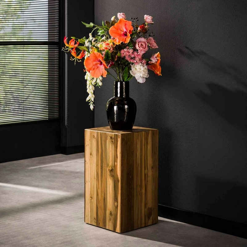 RINGO-Living Blumenständer Blumenständer Zola in Natur-dunkel aus Teakholz 650x350x350mm, Möbel