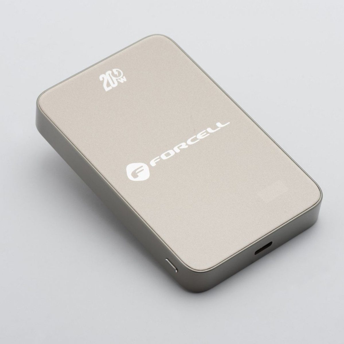 Forcell F10K8 Powerbank 10000 mAh (5, 9, 12 V), MagSafe-kompatibel, Super Slim Design, Gummierte Oberfläche