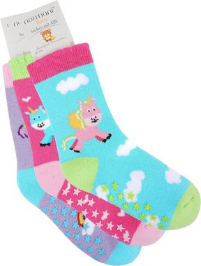 normani Basicsocken 3 Paar Kindersocken mit ABS-Druck (3 Paar) rutschfeste ABS Sohle