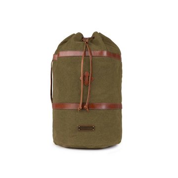 DRAKENSBERG Rucksack Seesack »Robin« (M) Oliv-Grün, kleine Vintage Reisetasche mit Rucksackfunktion aus Canvas und Leder