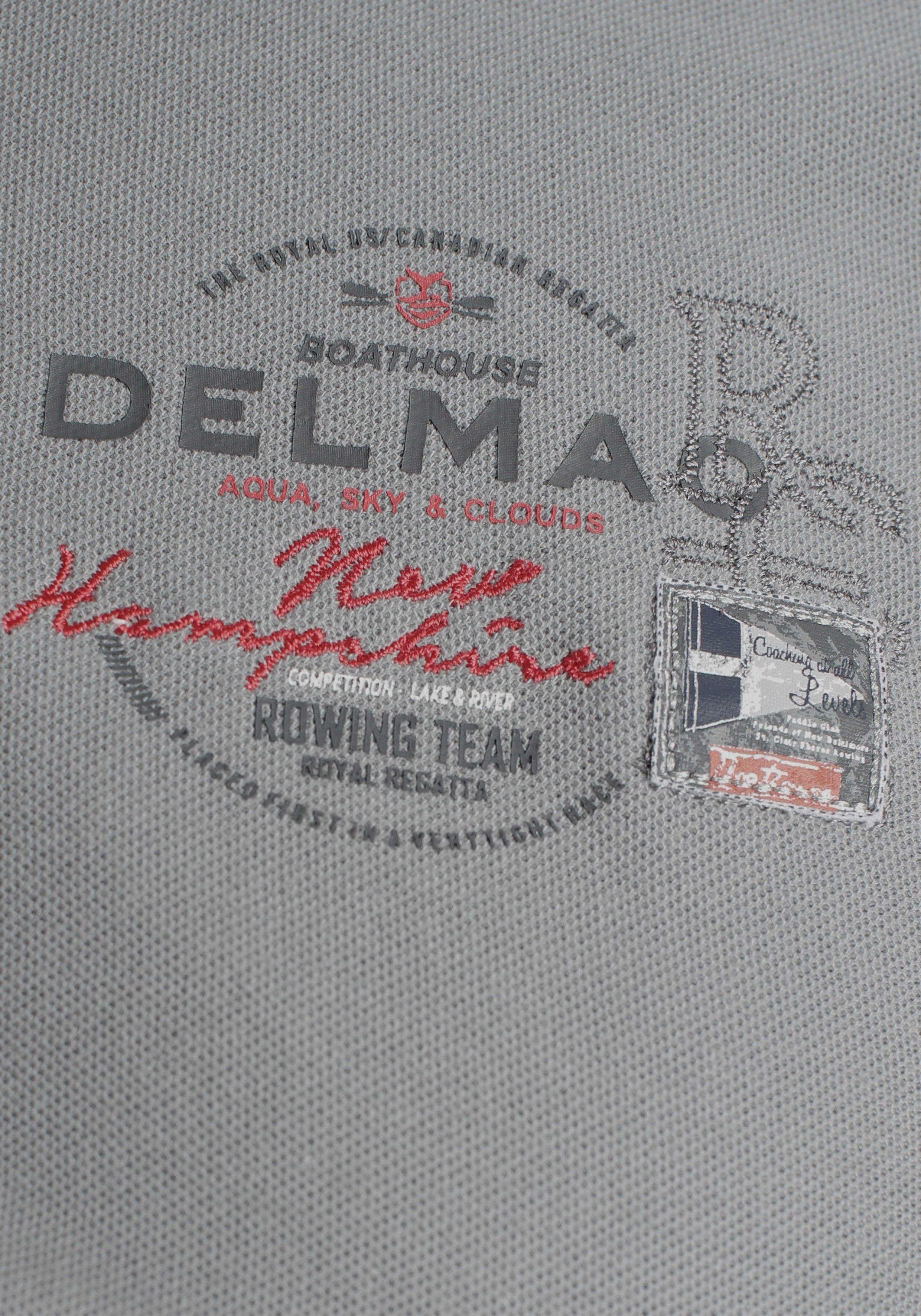 DELMAO Poloshirt Kurzarm, mit Rippbündchen, Polokragen