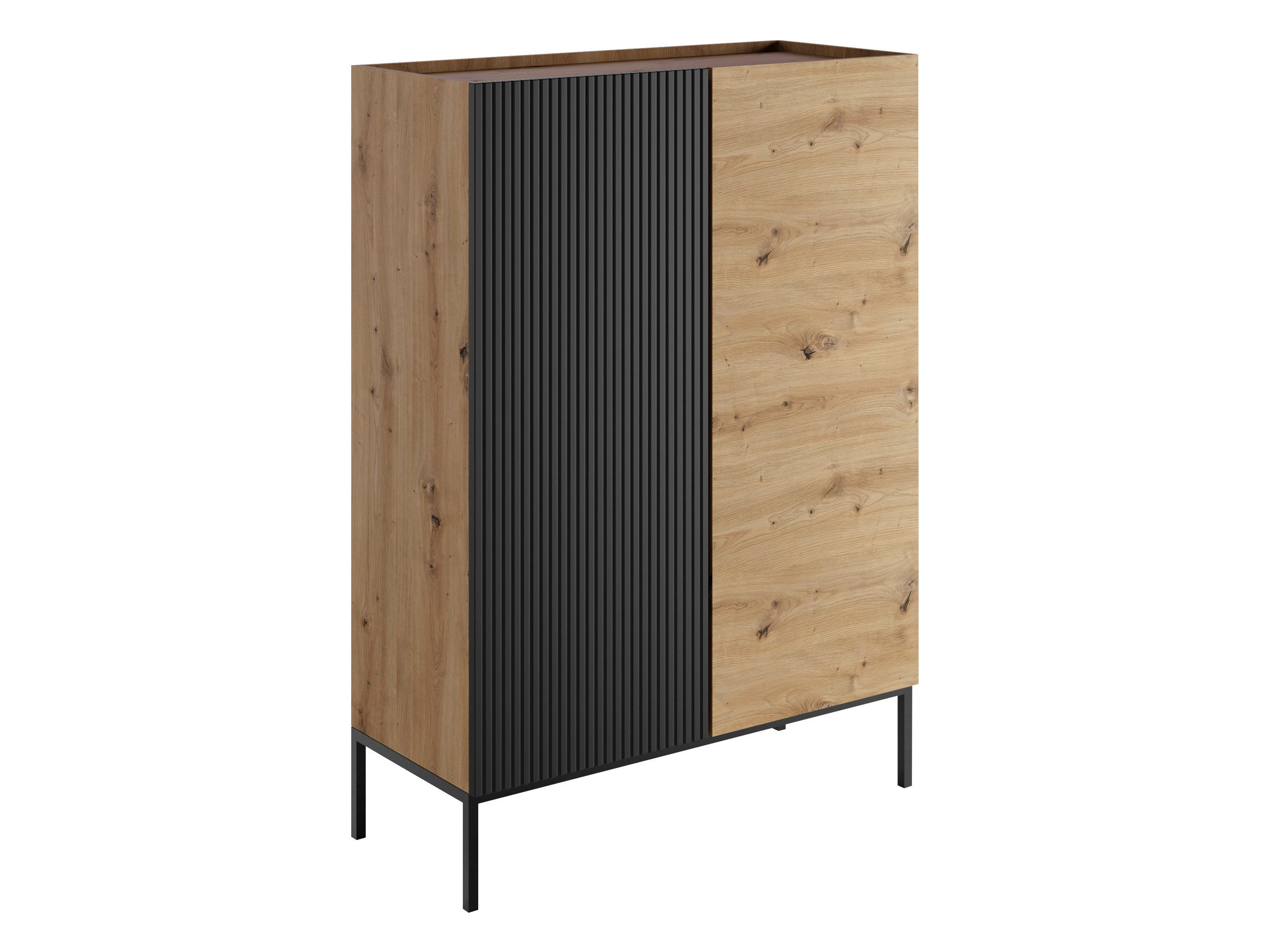 MIRJAN24 Kommode Como 100 2D (mit zwei Drehtüren), Untergestell aus Metall, 100x42x140 cm