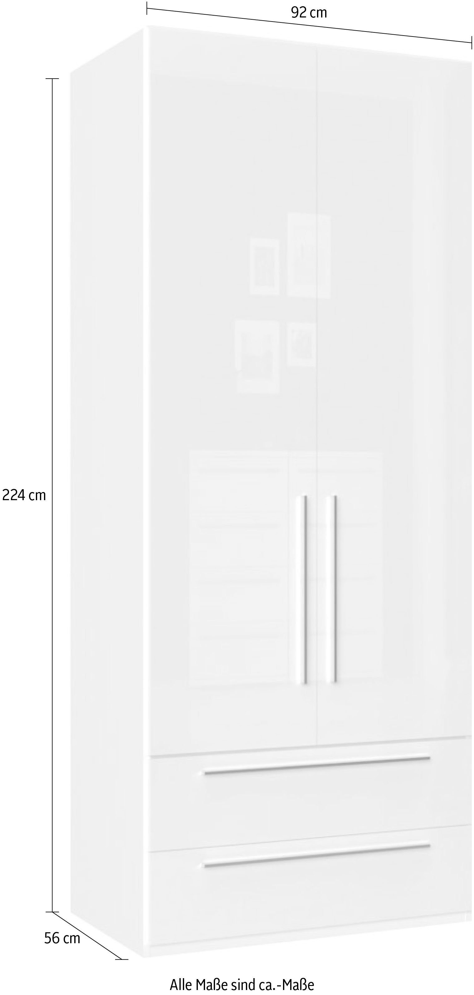 OTTO home Kleiderschrank Piano, UV lackiert, hochglänzend in beige oder weiß, FSC-zertifiziert (Made in Europe) in vielen Breiten, Höhe 224cm, mit Soft-Close Fu – Bild 4 von 5