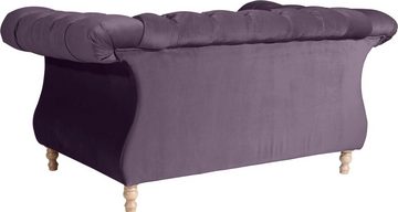 Max Winzer® Loveseat Isabelle, mit Knopfheftung & gedrechselten Füßen in Buche natur, Breite 167 cm