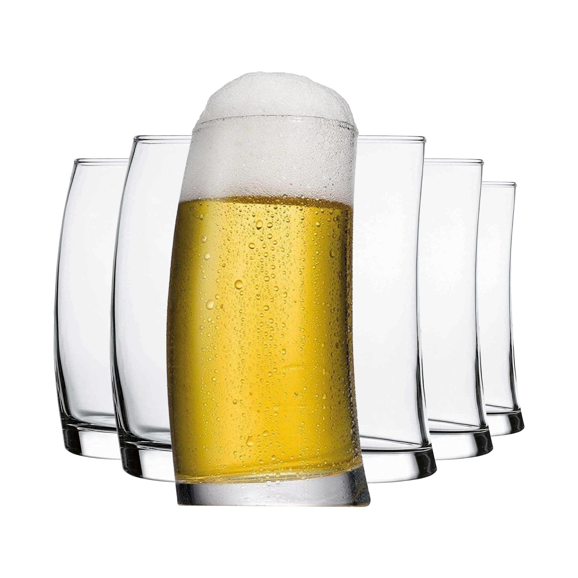 Pasabahce Gläser-Set Penguen Bierglas, 6-tlg., Glas, 6er Set, 390ml, ideal für Bier, Radler & Softdrinks.