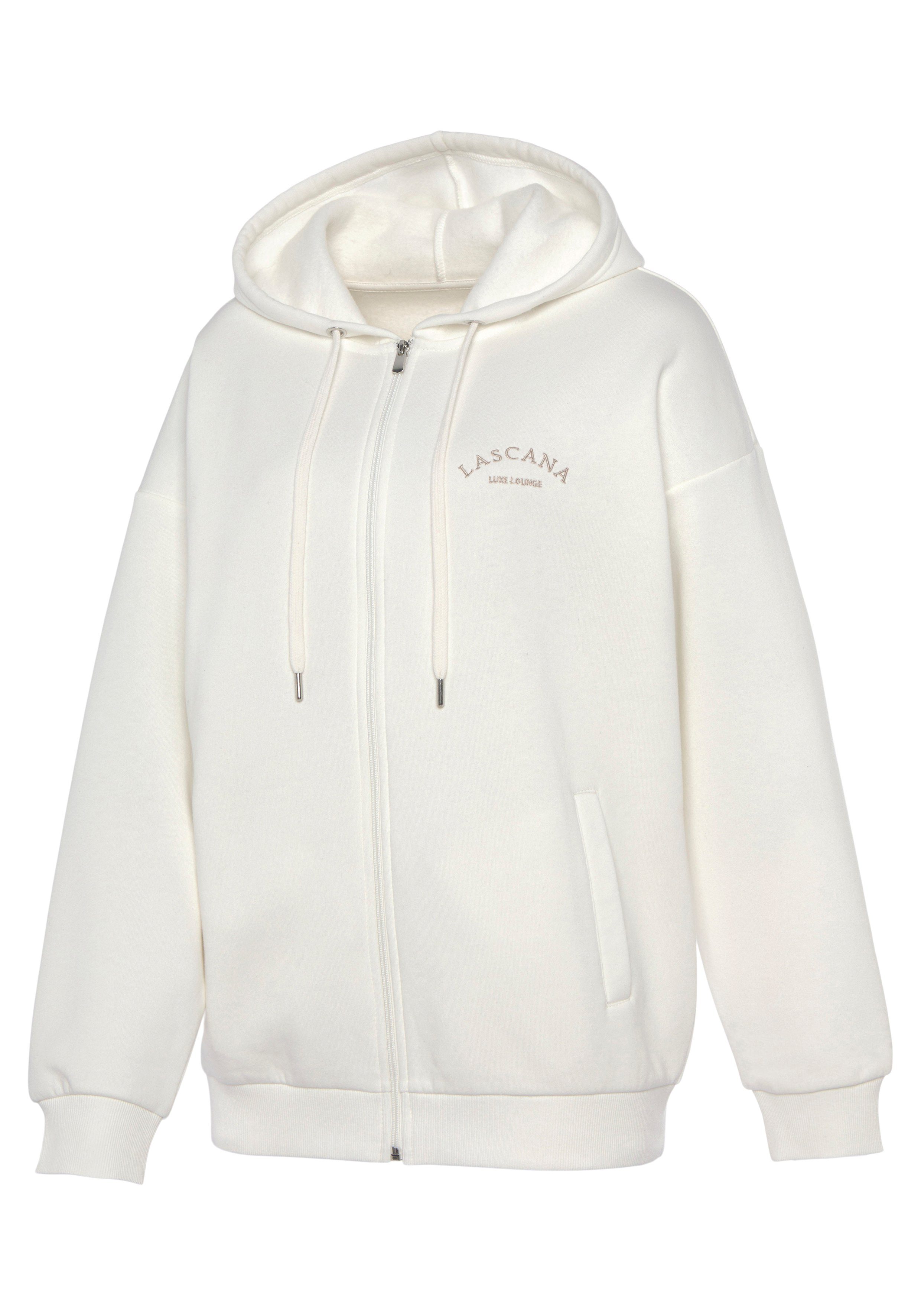 LASCANA Kapuzensweatjacke mit seitlichen Taschen und Innen angeraut, Loungewear