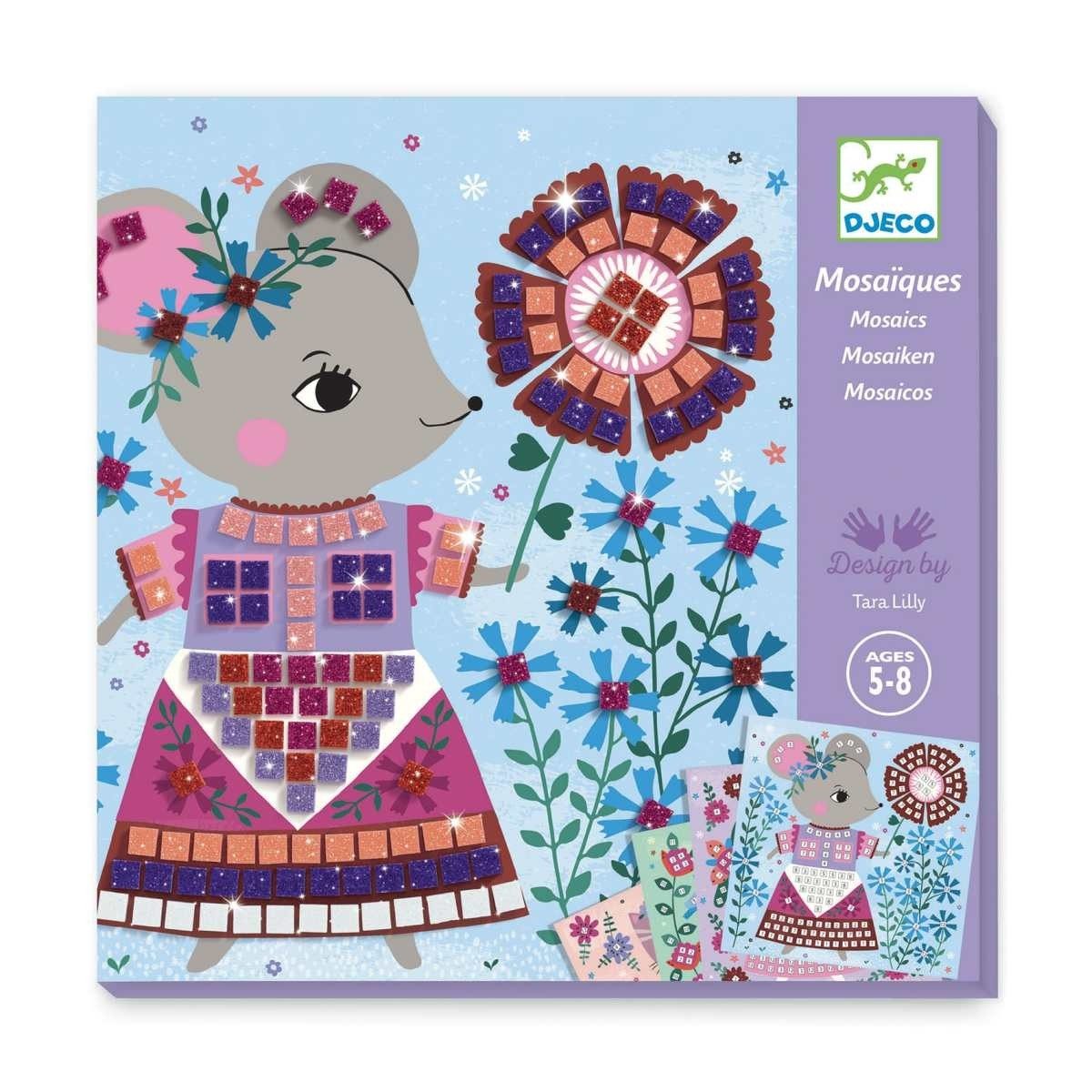 DJECO Bastelnaturmaterial Djeco Mosaik Glitzer Lovely pets