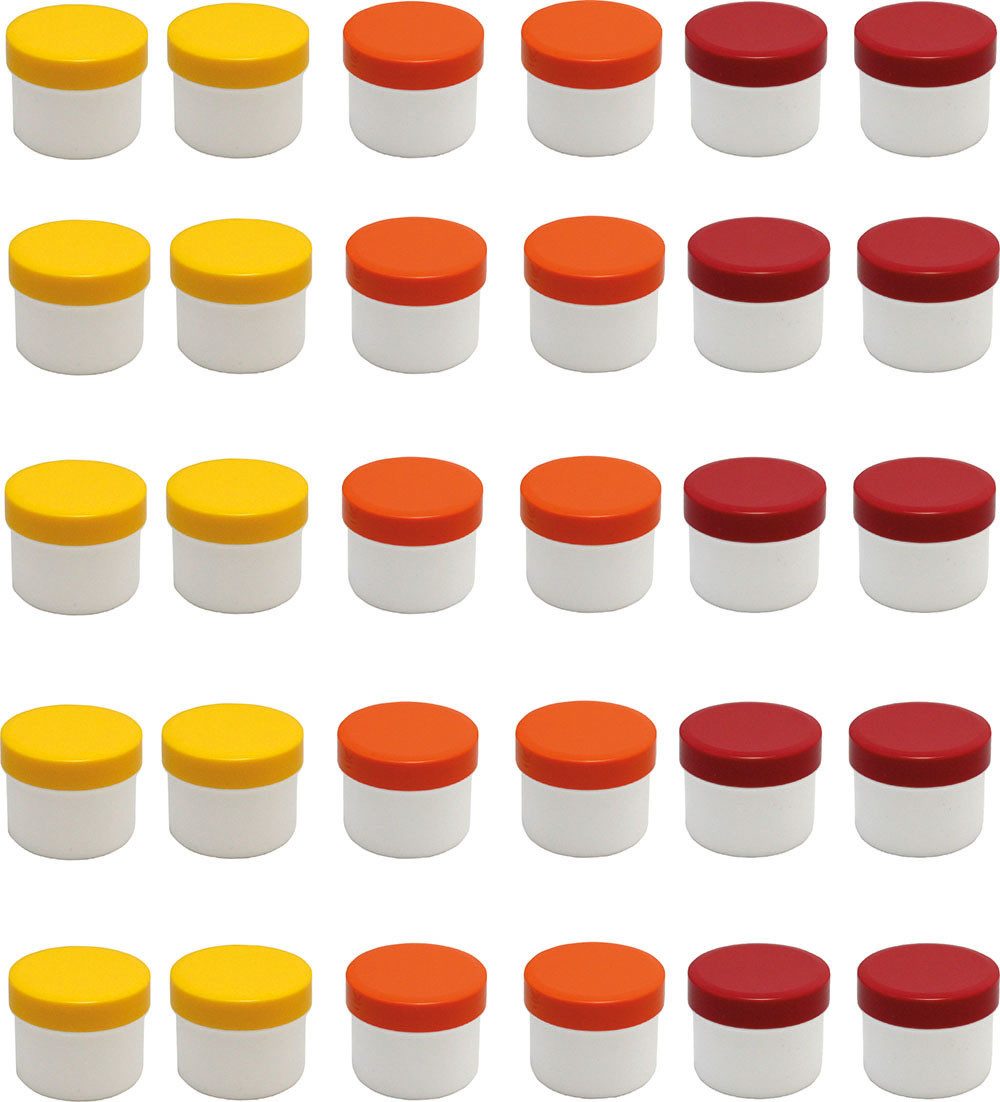 Doserie Kuhn Dose für Salben, Cremes oder Kleinigkeiten (Füllvolumen 35 ml (flach), Höhe 35 mm, 30 St., Salbendosen mit passenden Deckeln), Salbentiegel, Salbenkruke, Cremedose