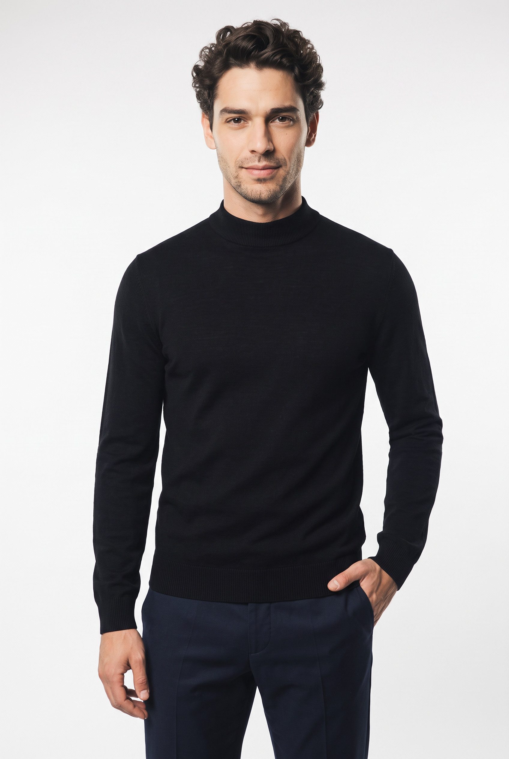 JOOP! Strickpullover Davide Schurwolle Premium Strick aus edler Wolle