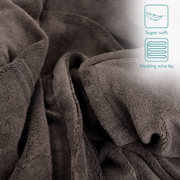 Navaris Heizdecke, XXL Elektrische Wärme Decke - 180x130cm 3 Wärmestufen Abschaltautomatik waschmaschinengeeignet - Kuschelige Bett Wärmedecke