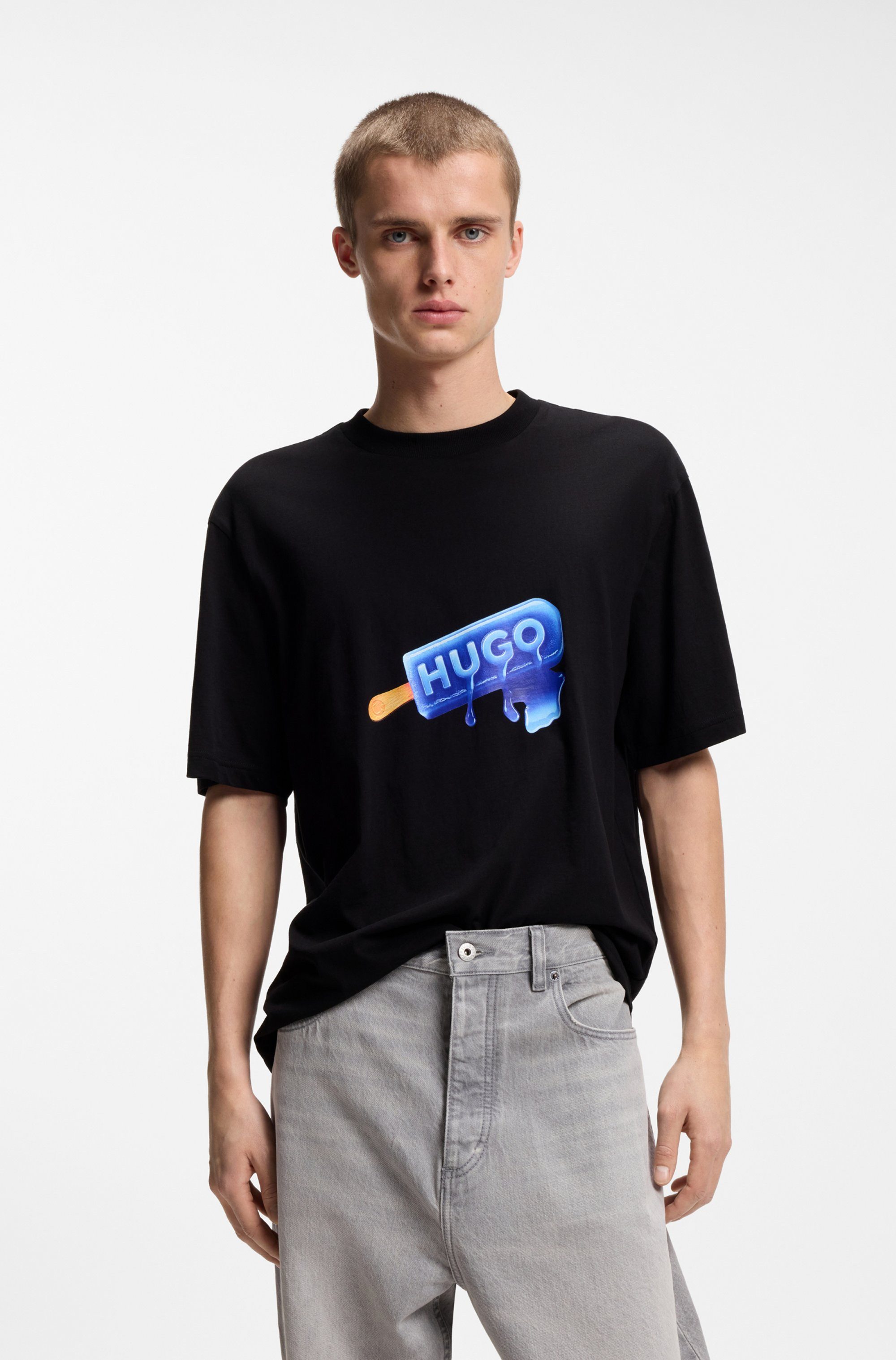HUGO Blue T-Shirt Noglasy mit Rundhals, regular fit