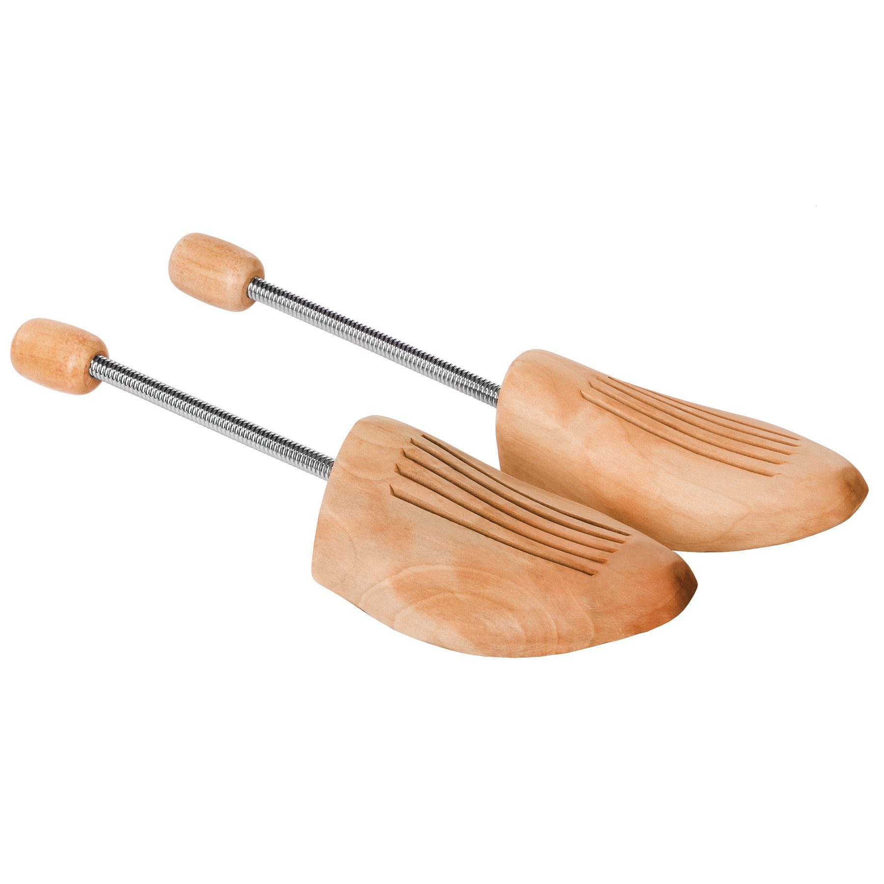 tectake Schuhspanner 1 Paar Spiral-Schuhspanner, gute Luftzirkulation (Stiefelspanner, für Damen- und Herrenschuhe in braun), aus Lotusholz, Verhinderung von Gehfalten, hohe Feuchtigkeitsaufnahme