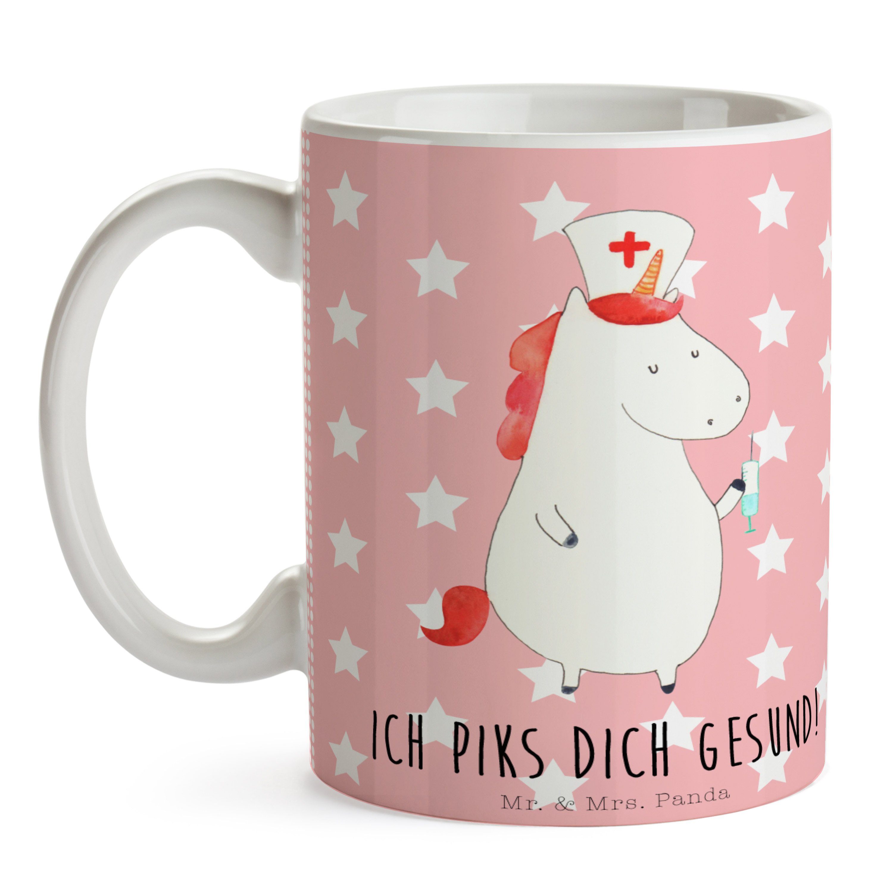 D, Keramik Panda Pegasus, & - Einhorn - Mrs. Krankenschwester Tasse Mr. Pastell Rot Einhorn Geschenk,