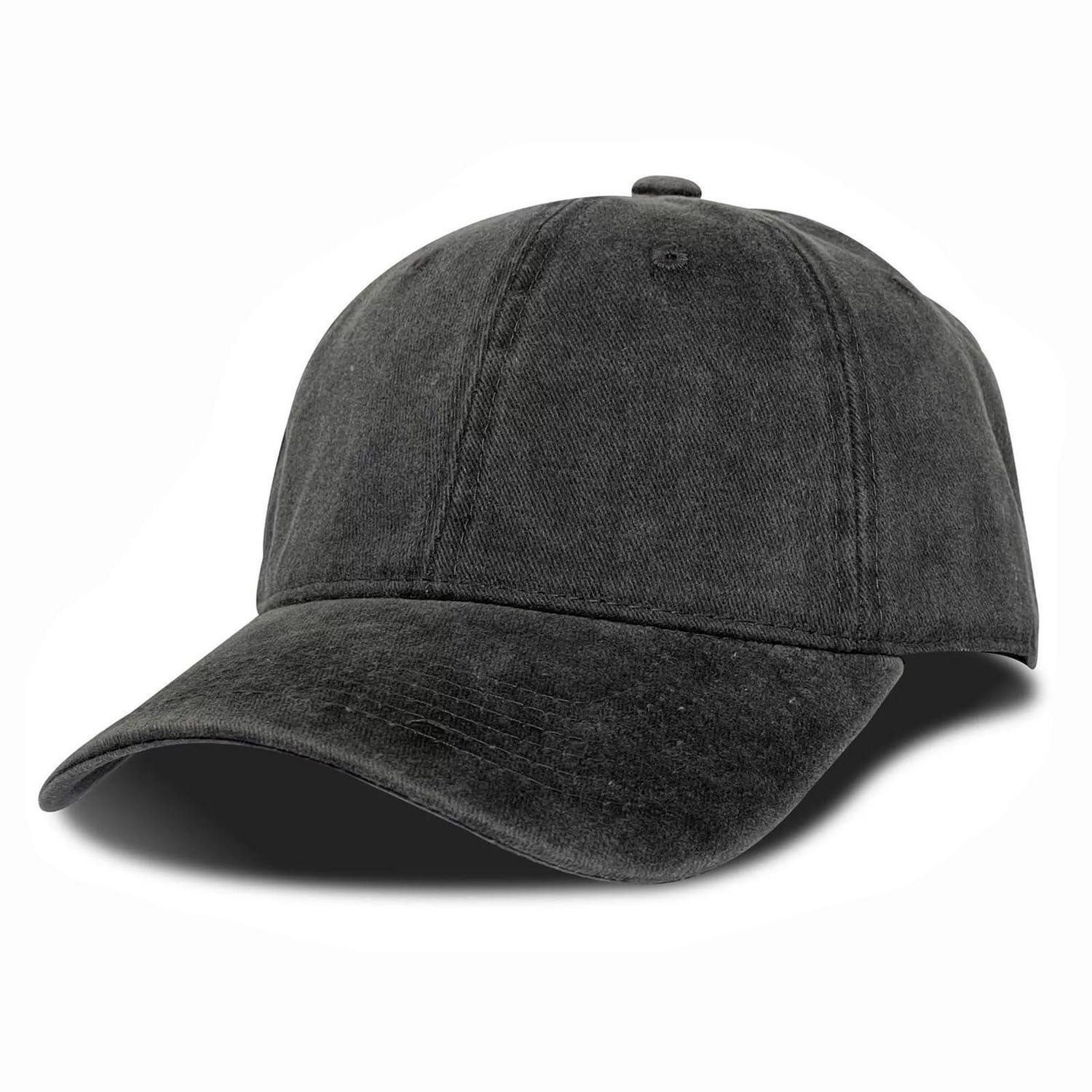 Baseball Cap Basecap Herren Damen Vintage Baumwolle Einheitsgröße Schwarz