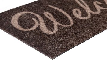 Fußmatte Welcome, wash+dry by Kleen-Tex, rechteckig, Höhe: 9 mm, Schmutzfangmatte, mit Spruch, In- und Outdoor geeignet, waschbar